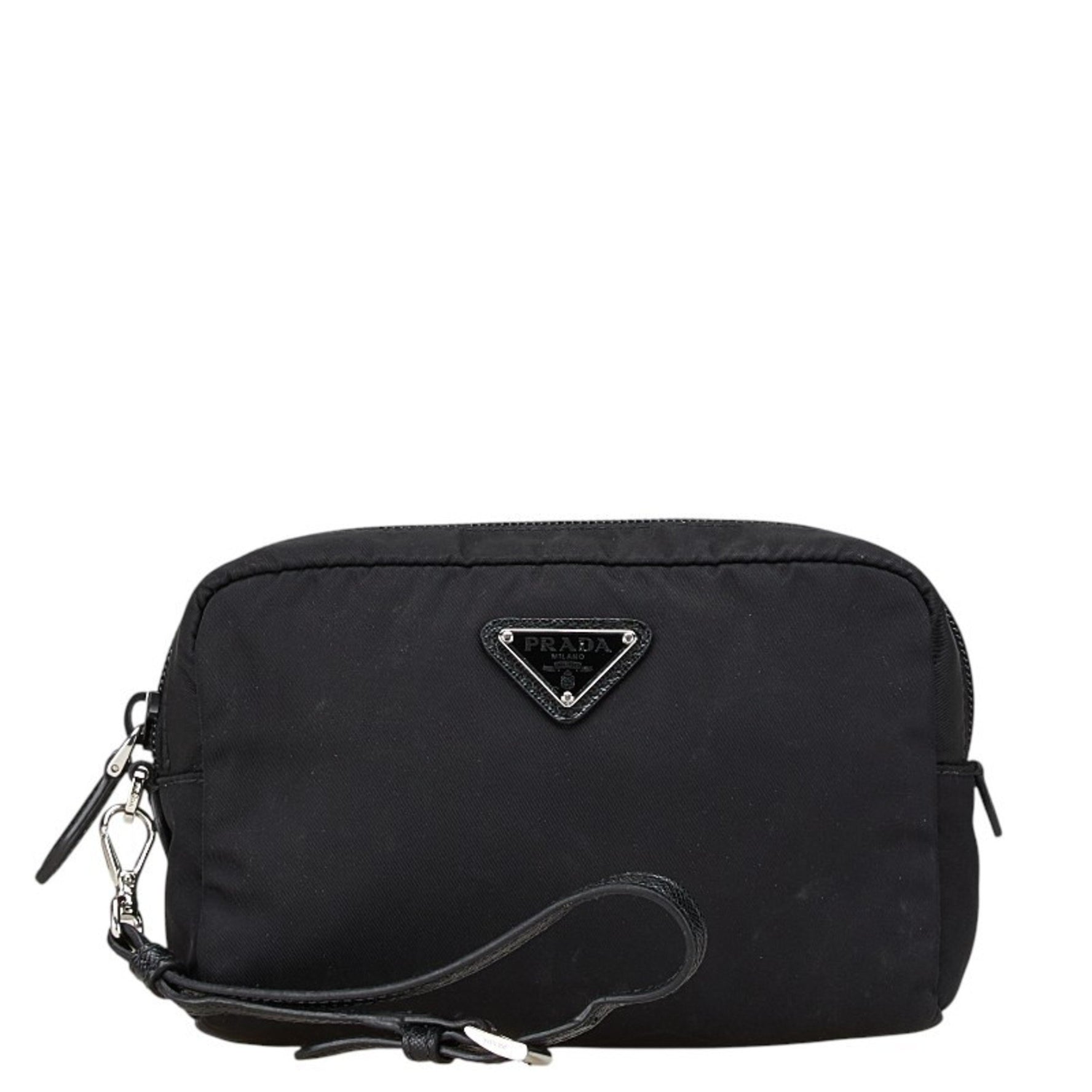 Prada Vera Re-Nylon Triangle Logo Pouch, Small Item Case, Nylon