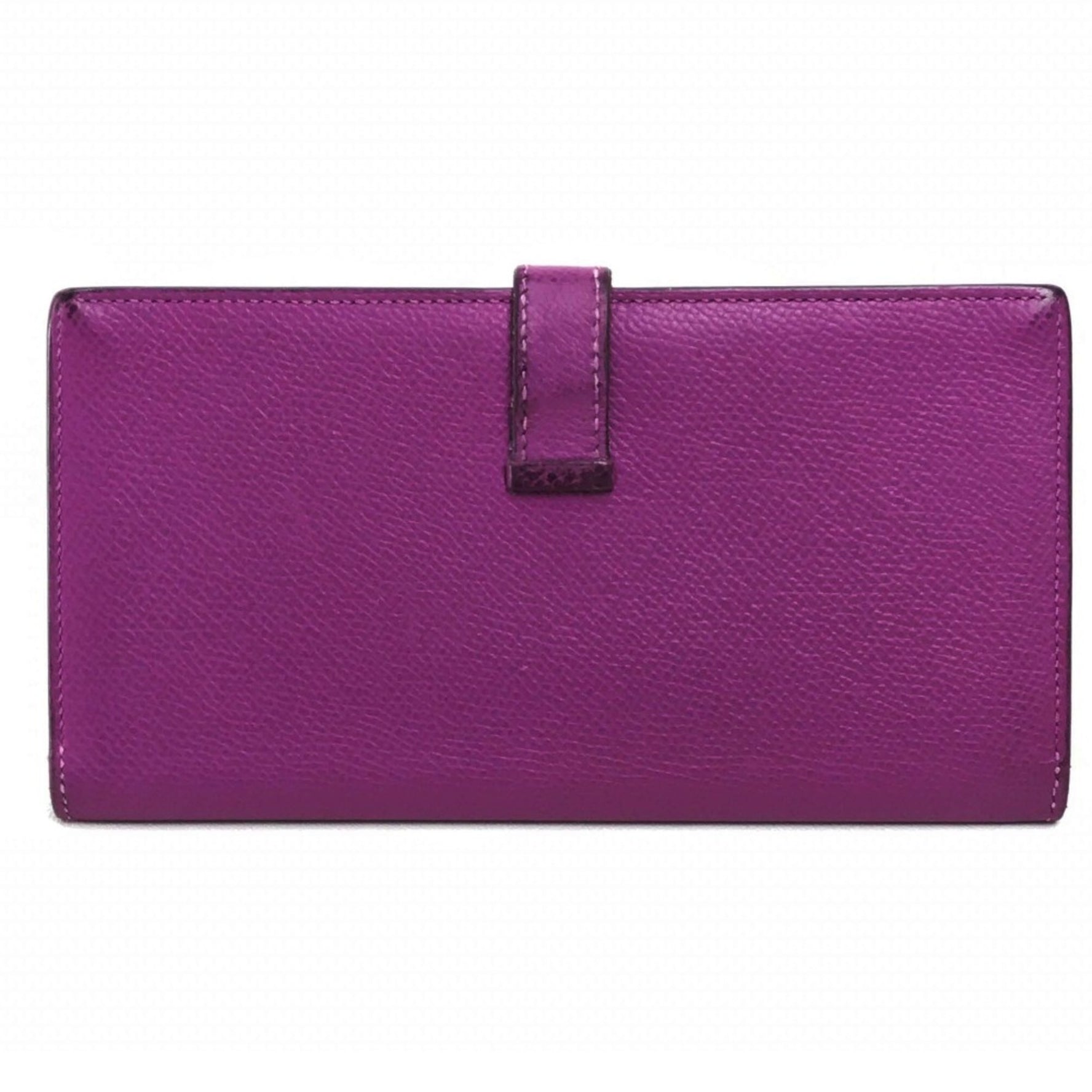 Hermes With gusset Long Wallet cyclamen SilverHardware