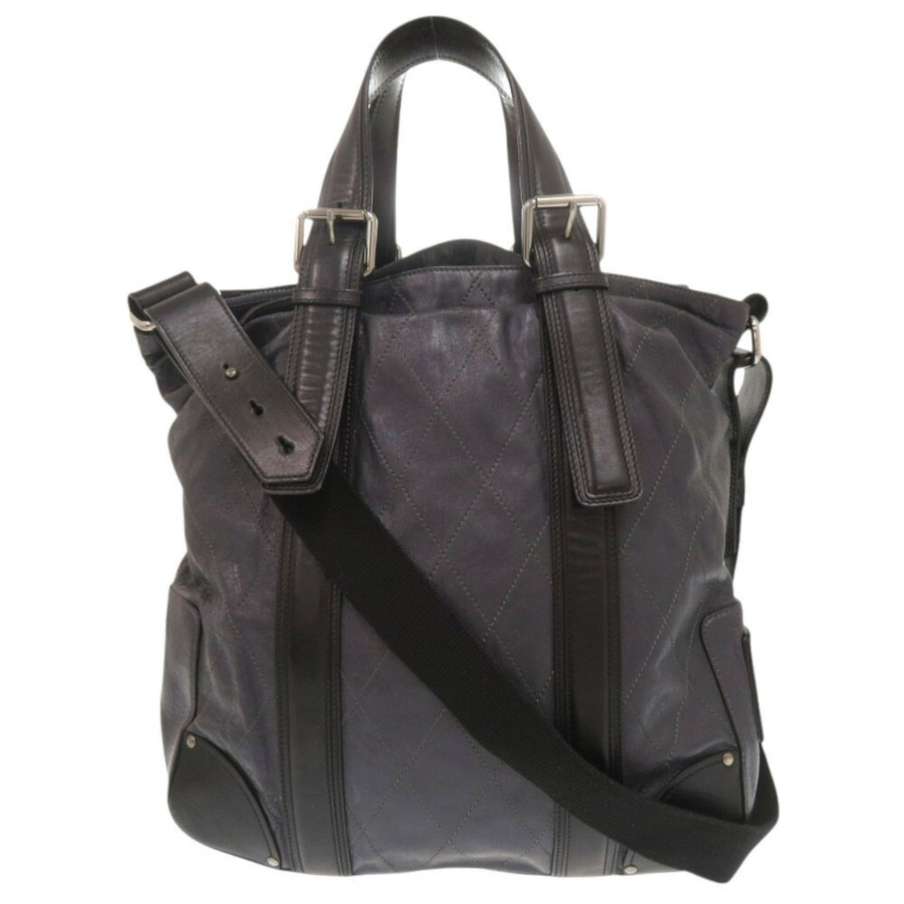 Chloé Chloe quilted leather navy and black tote/shoulder bag