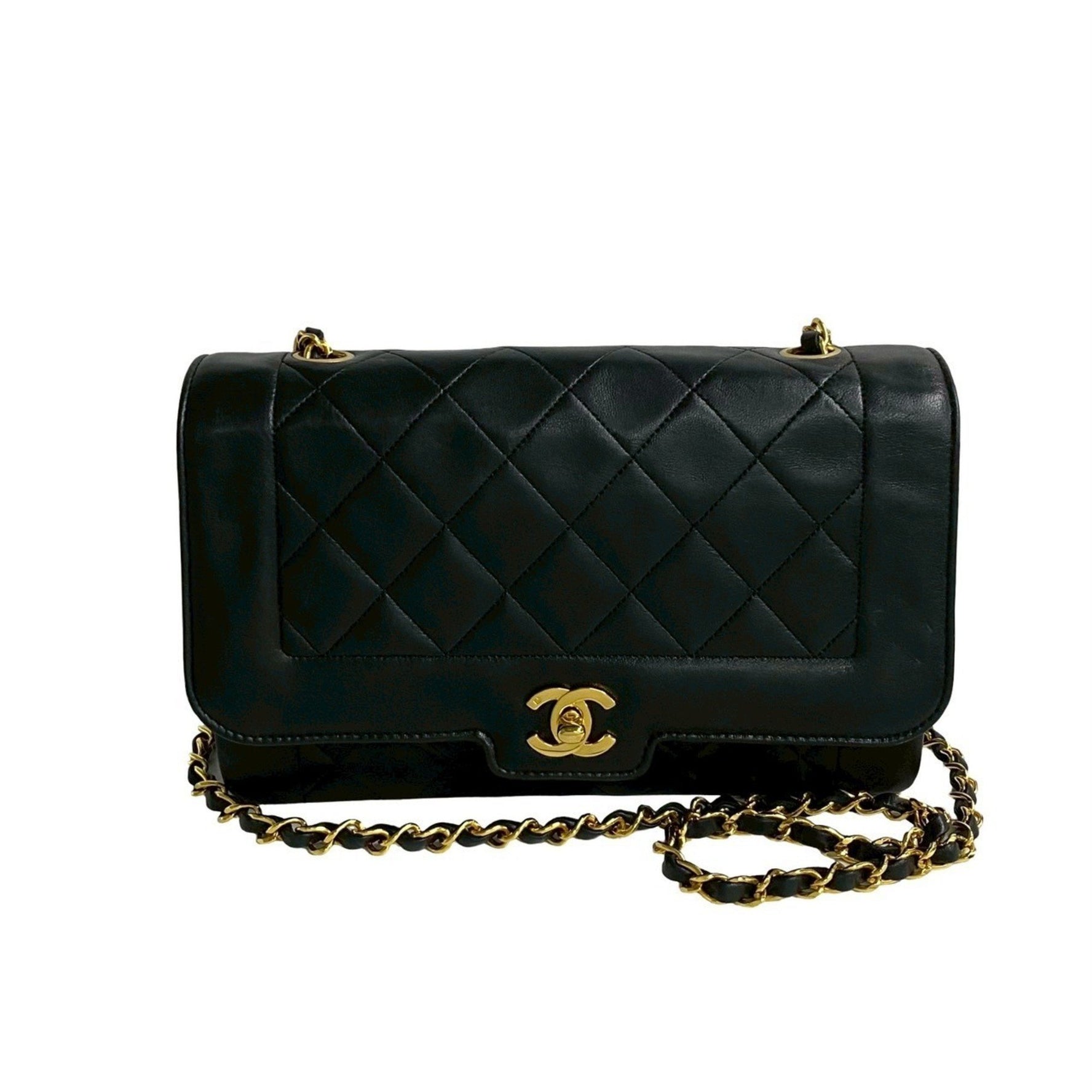 CHANEL Matelasse Coco Mark Lambskin Chain Shoulder Bag in