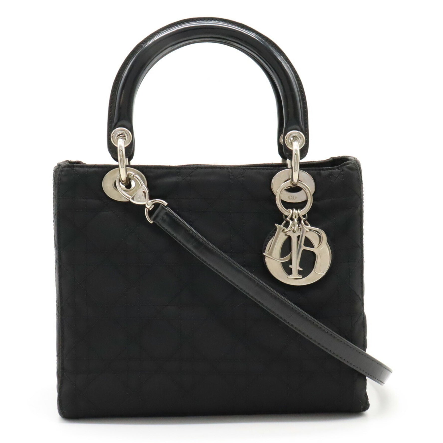 Christian Dior Lady Cannage Handbag Shoulder Bag Nylon
