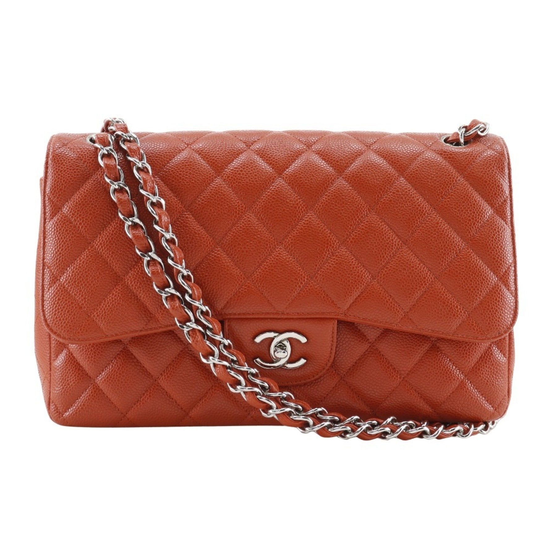 CHANEL Deca Matelasse 30 Shoulder Bag Double Chain Flap Caviar Skin 2013 Turn Lock