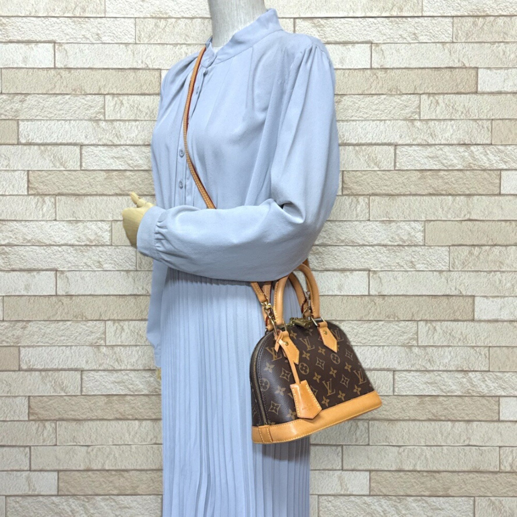 Louis Vuitton Alma BB Monogram Shoulder Bag Canvas Brown