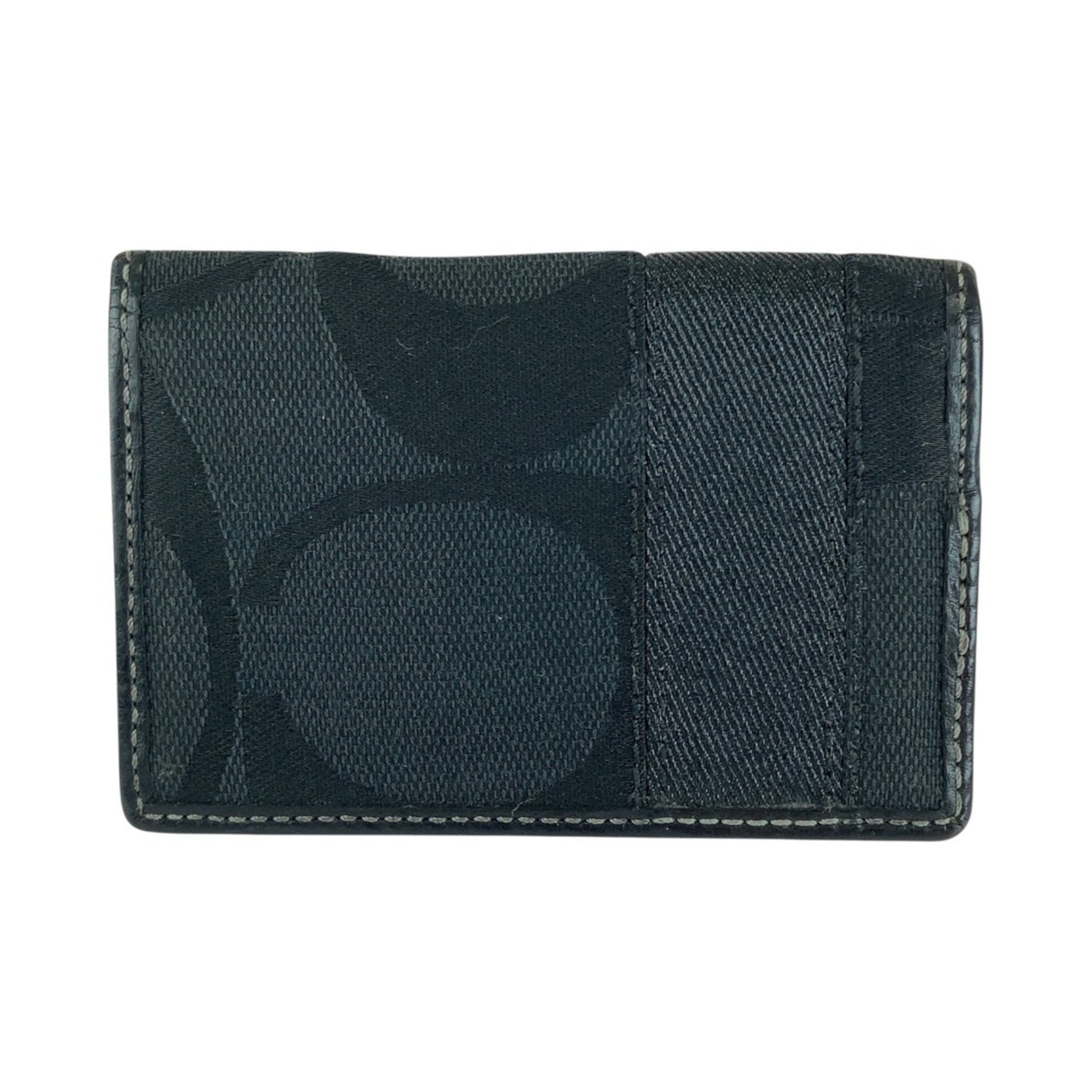 COACH Signature Canvas Leather Business Card Holder