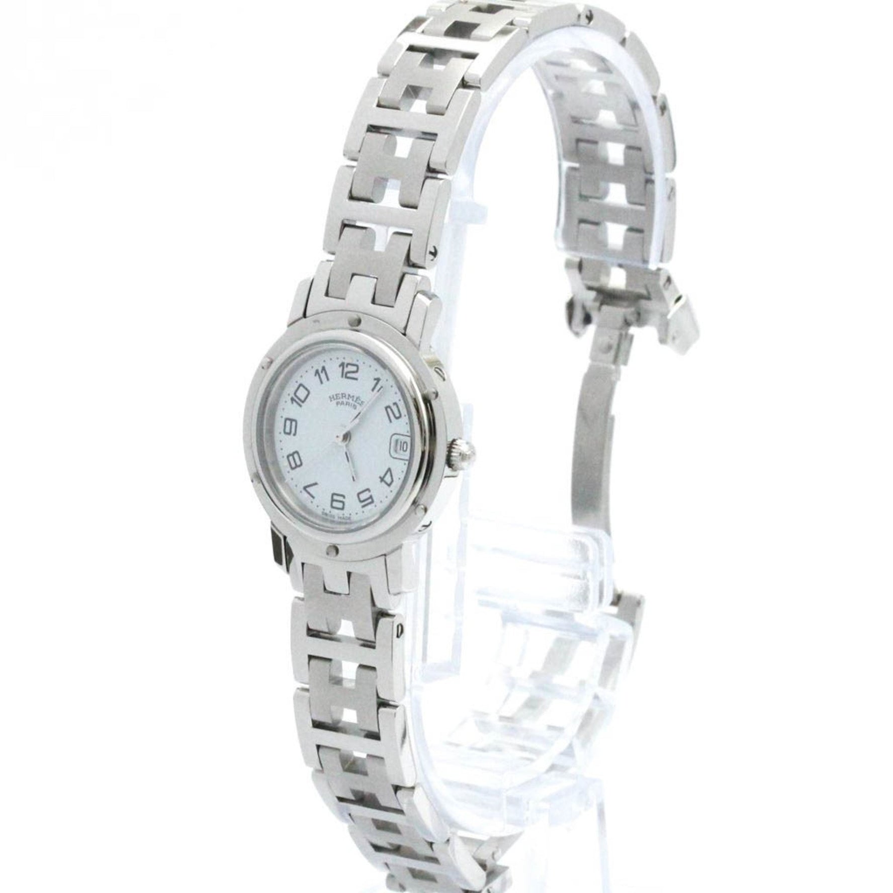 Hermes Clipper Quartz Stainless Steel Dress Watch