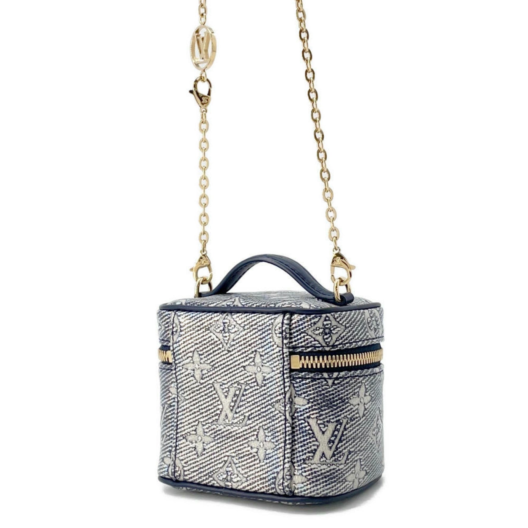 Louis Vuitton Chain Shoulder Bag Monogram Laminated Jacquard Micro Vanity