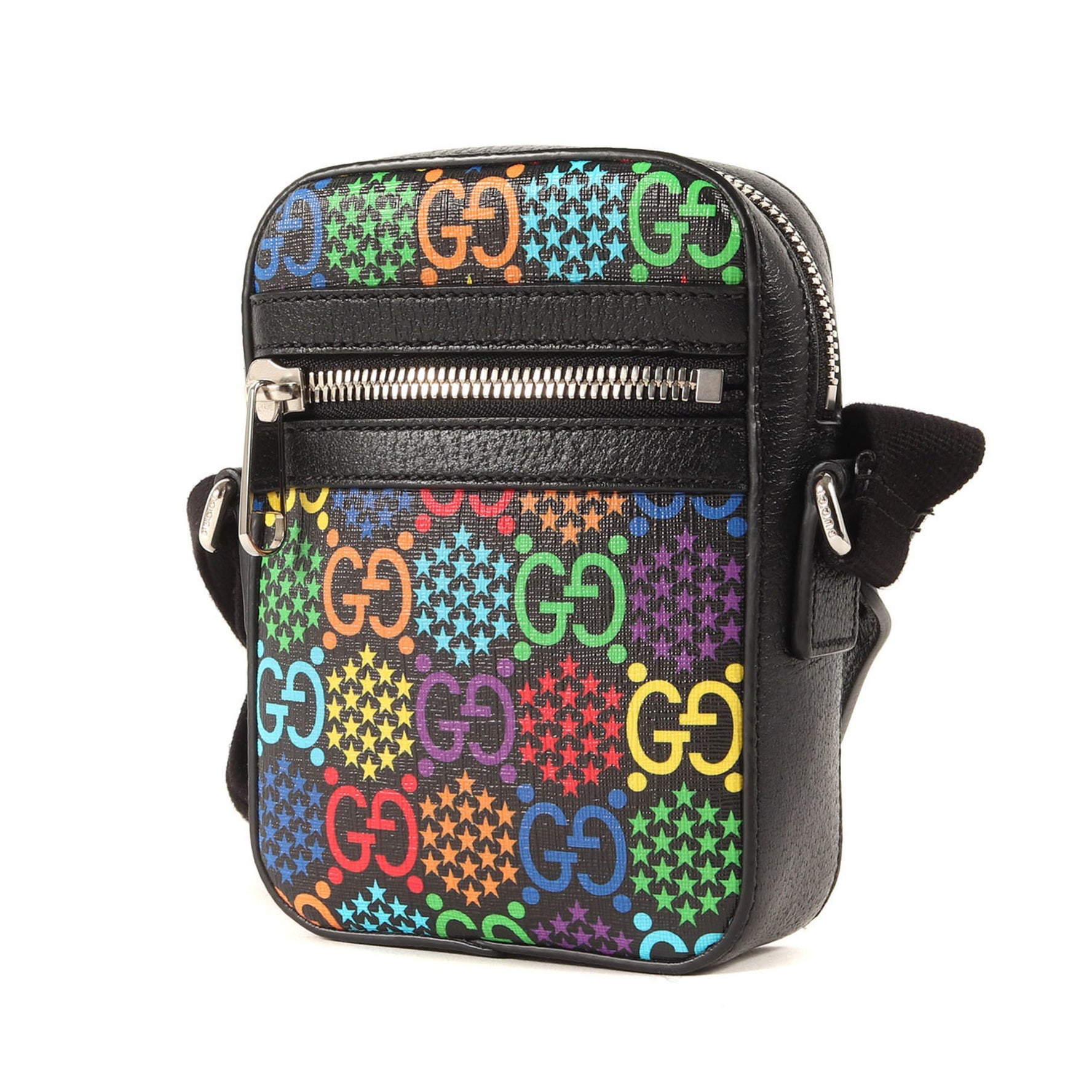 GUCCI GG Psychedelic Shoulder Bag Black Multicolor