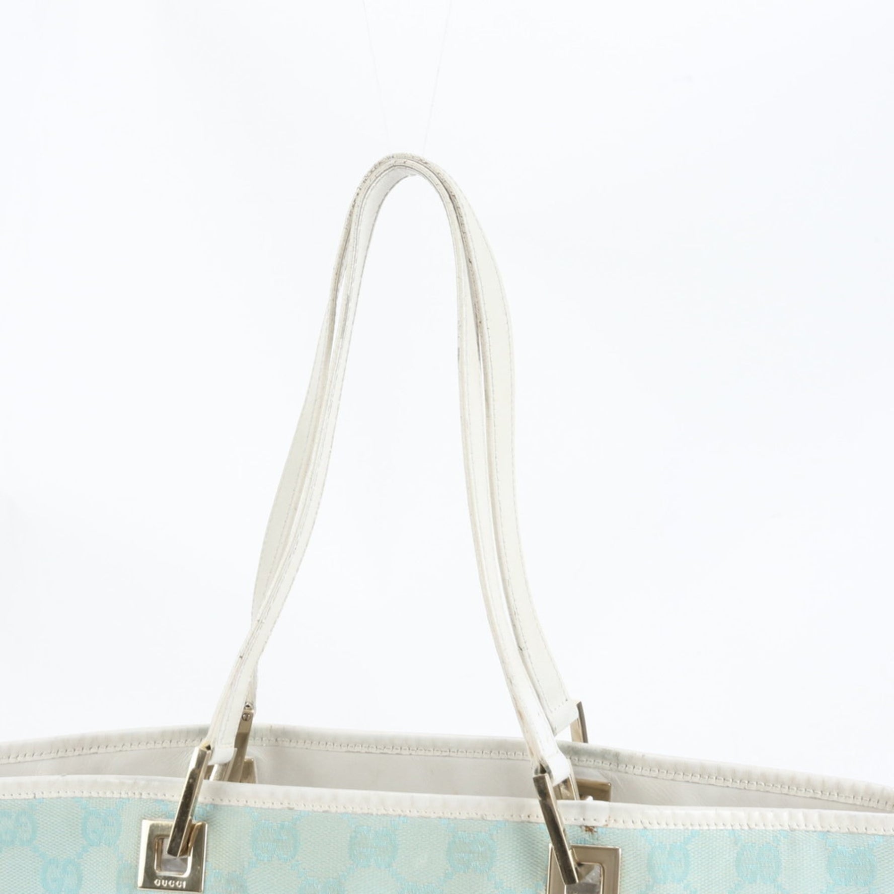 Gucci GG Canvas and Leather Tote Bag, Shoulder Handbag, 002-1098, Gold Hardware