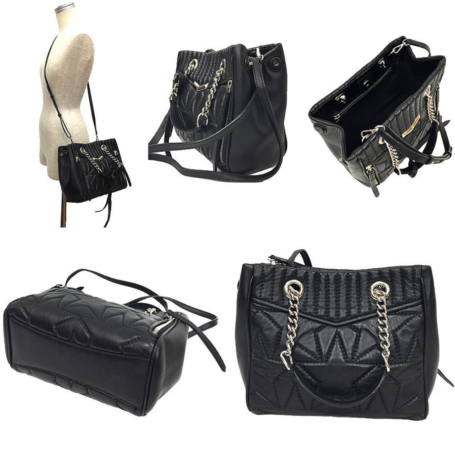 Jimmy Choo Shoulder Bag Helia Chain Tote Star Stitch