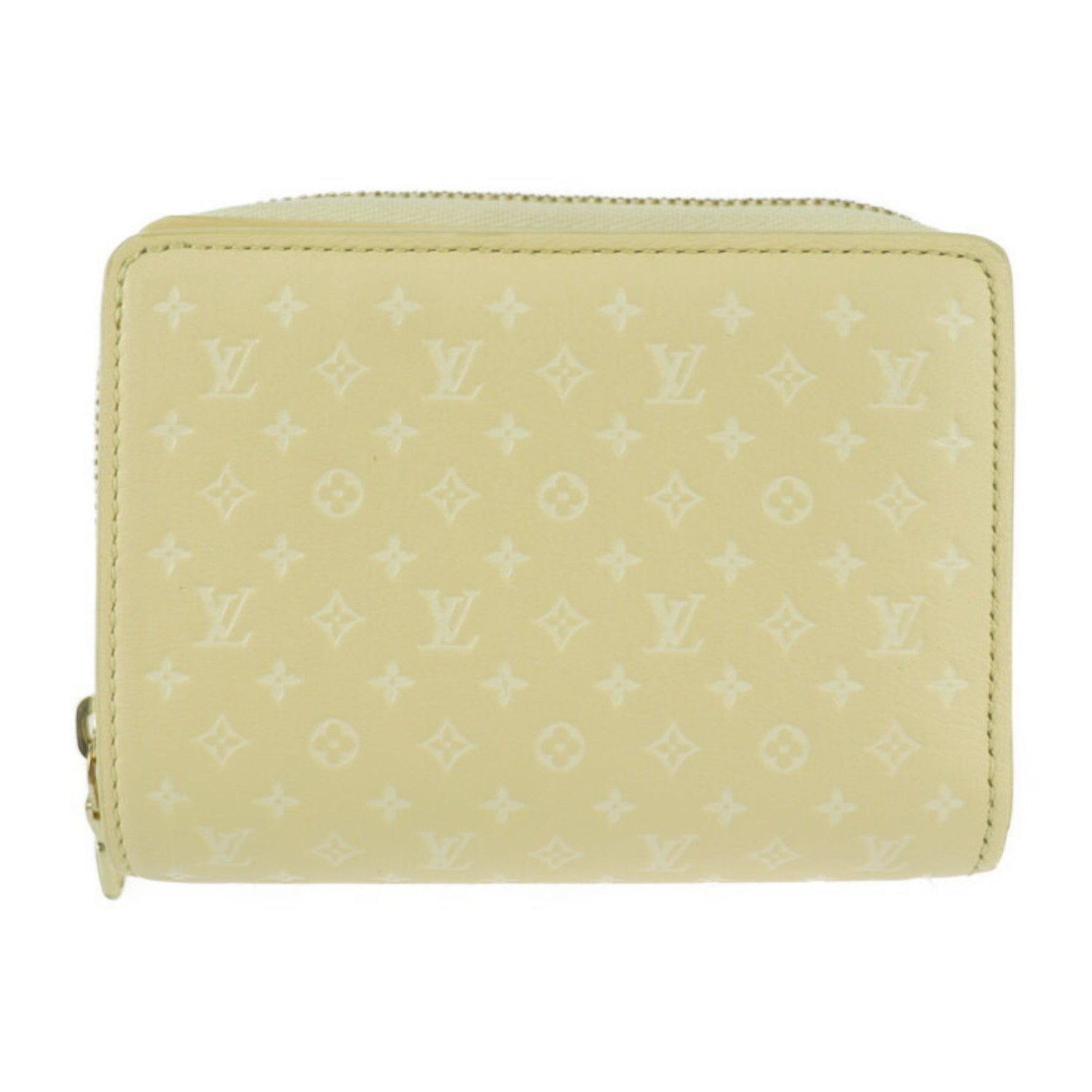 Louis Vuitton Portefeuille Lou Nanogram Bi-fold Wallet Calf Leather Jaune Round Yellow