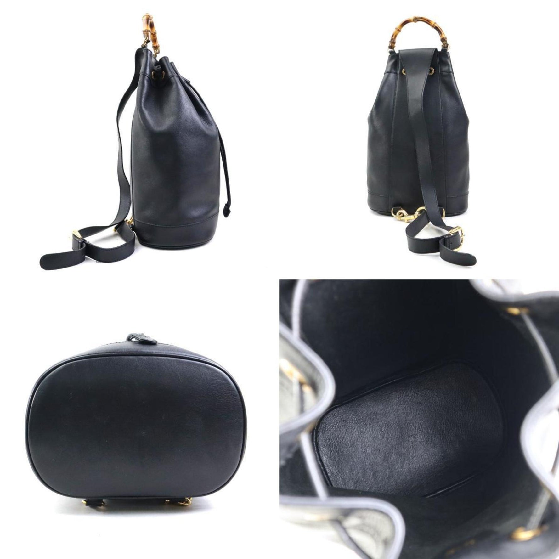 Gucci shoulder bag, body bamboo leather, and gold, men's