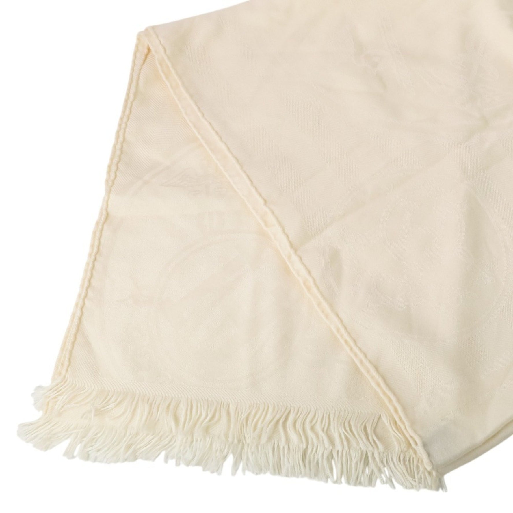 HERMES Cashmere Silk Etoile New Libris Fringe Large Stole/Scarf Shawl