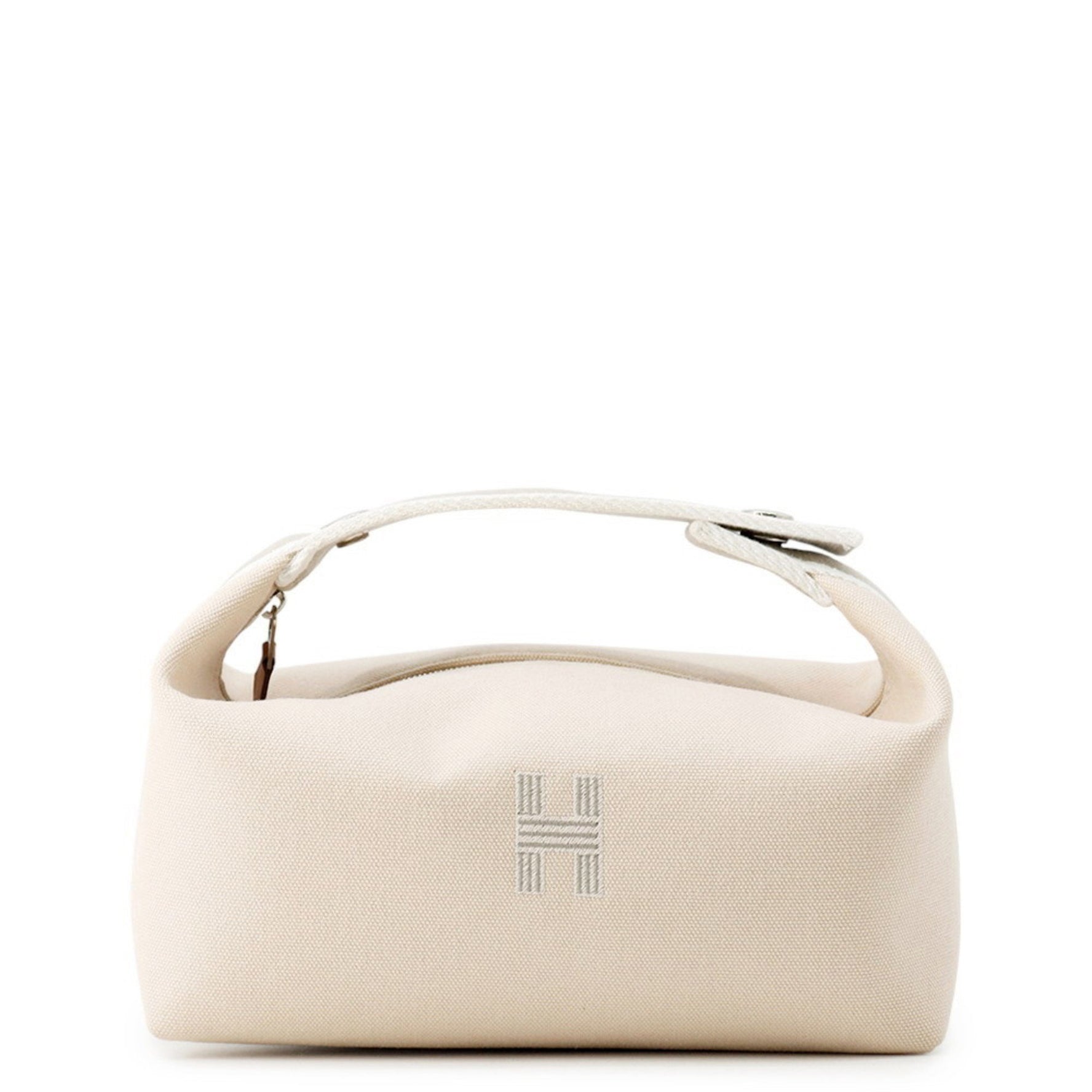 Hermes Hermès Bride à Black PM Pouch, Beige Canvas, Bag