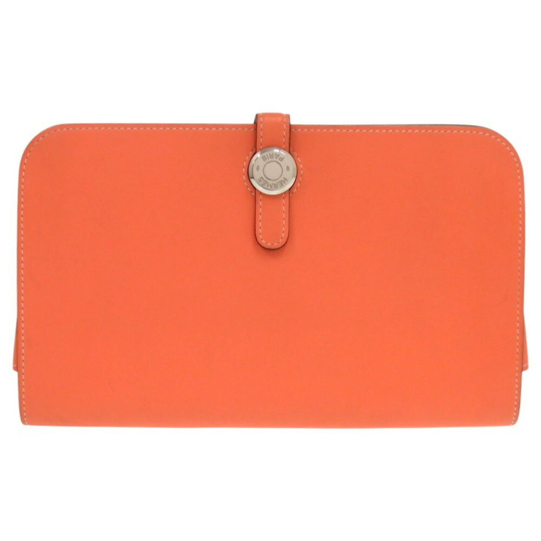 Hermès Dogon Duo GM Swift Flamingo T-stamped Orange Long Wallet