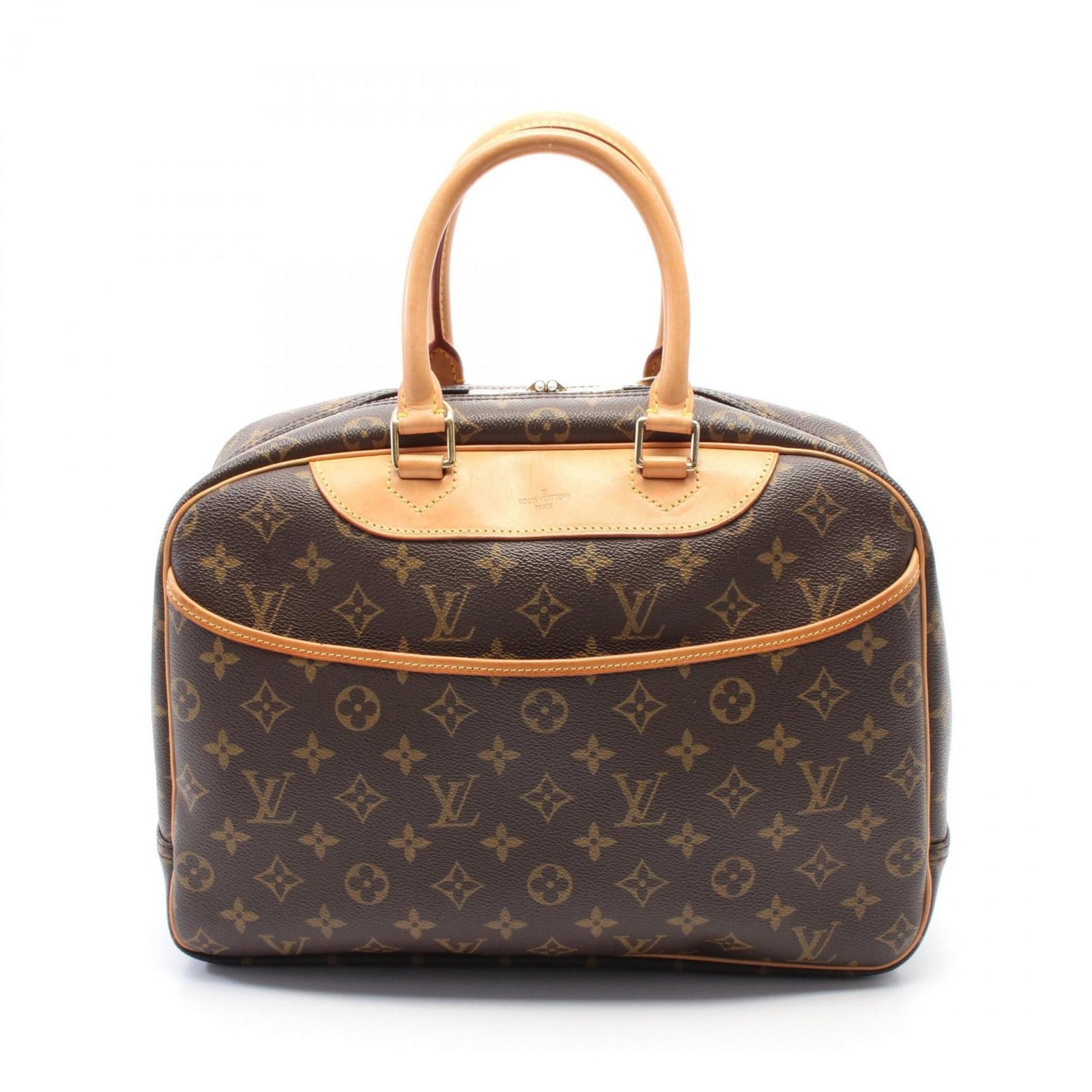 Louis Vuitton Deauville Bowling Vanity Monogram Handbag Coated Canvas Leather