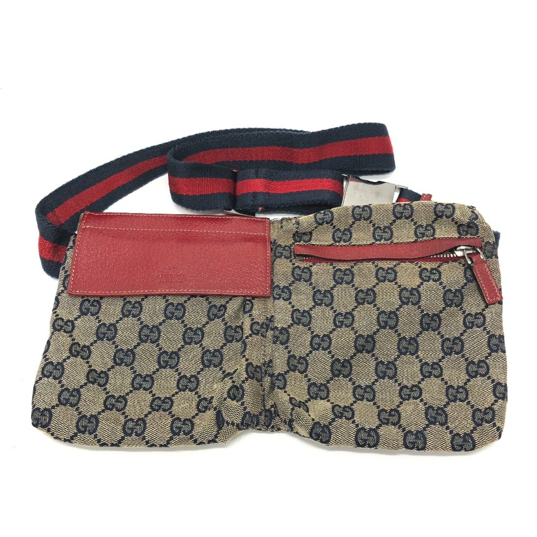 Gucci GG/logo Bag Waist Pouch Red SilverHardware