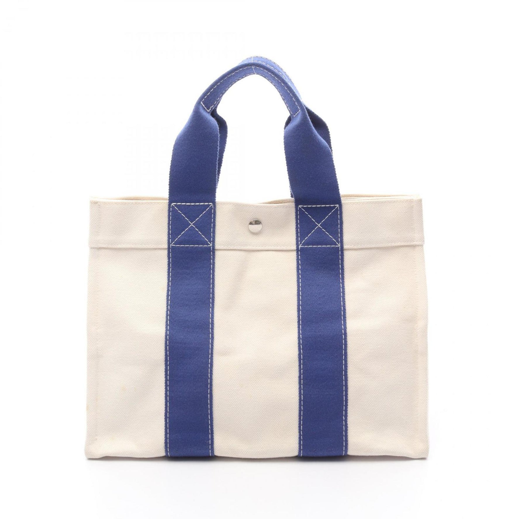 Hermes Hermès Bora PM Tote Bag, Canvas, Ivory and Blue