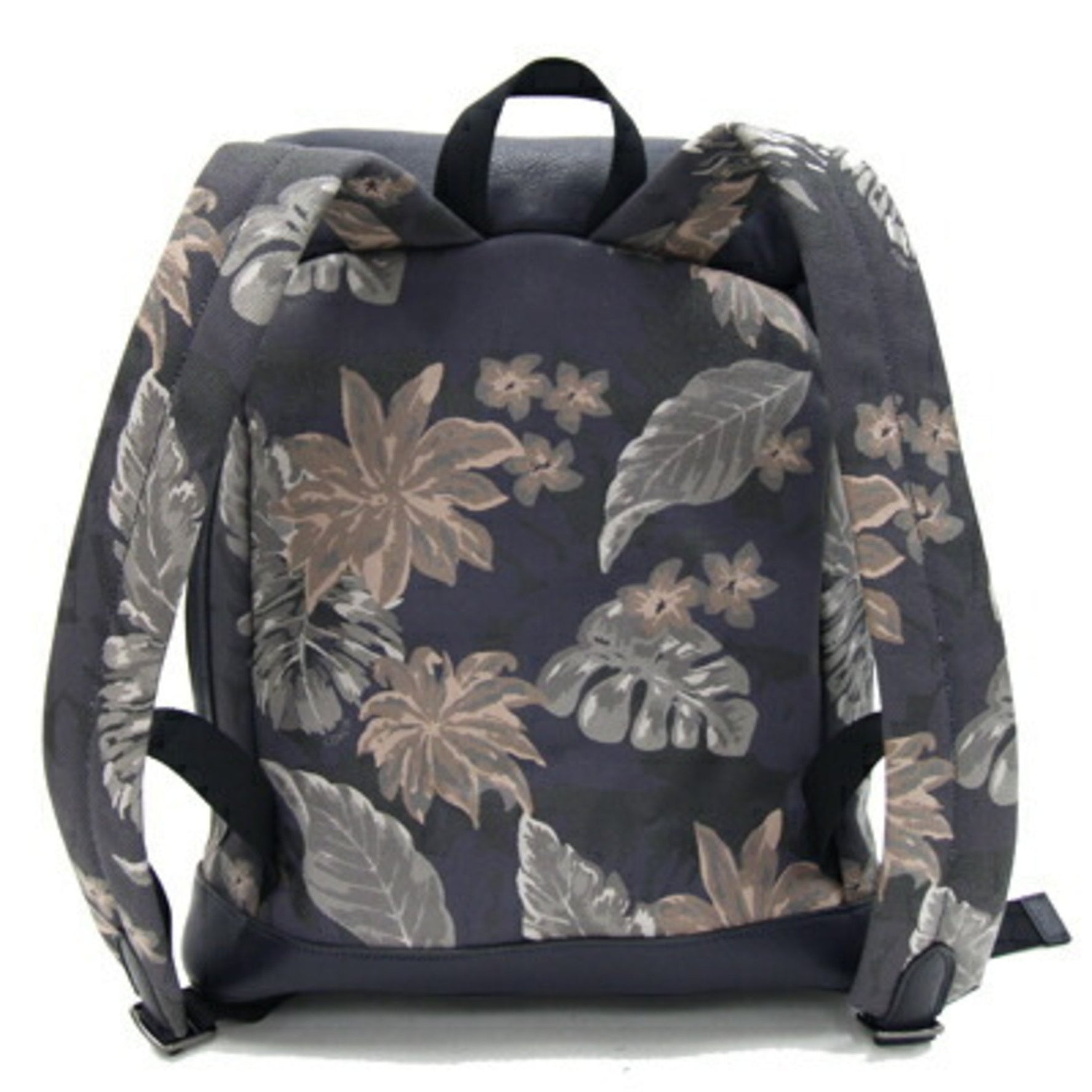 Coach Backpack Mercer Hawaiian Palm Grayish Purple Coated Canvas Leather Bag Flower Motif