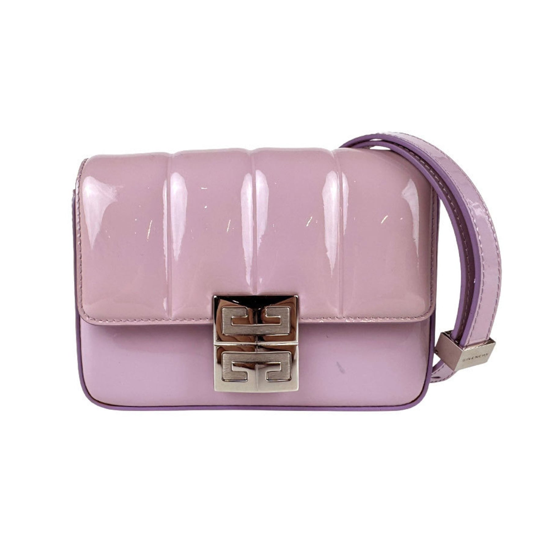 Givenchy shoulder bag in patent leather, purple, pink, and silver, women's z6235
