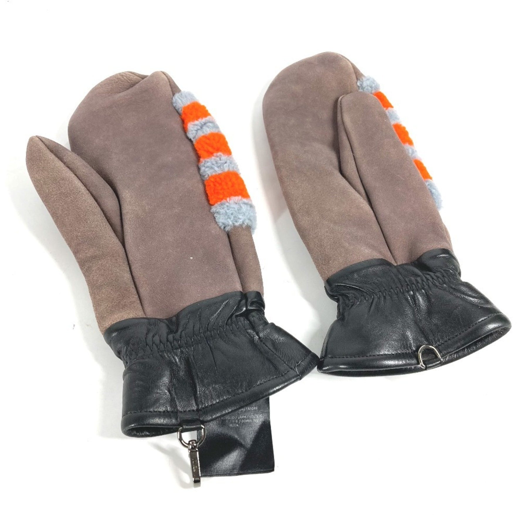 FENDI Mouton Gloves Angora Grey