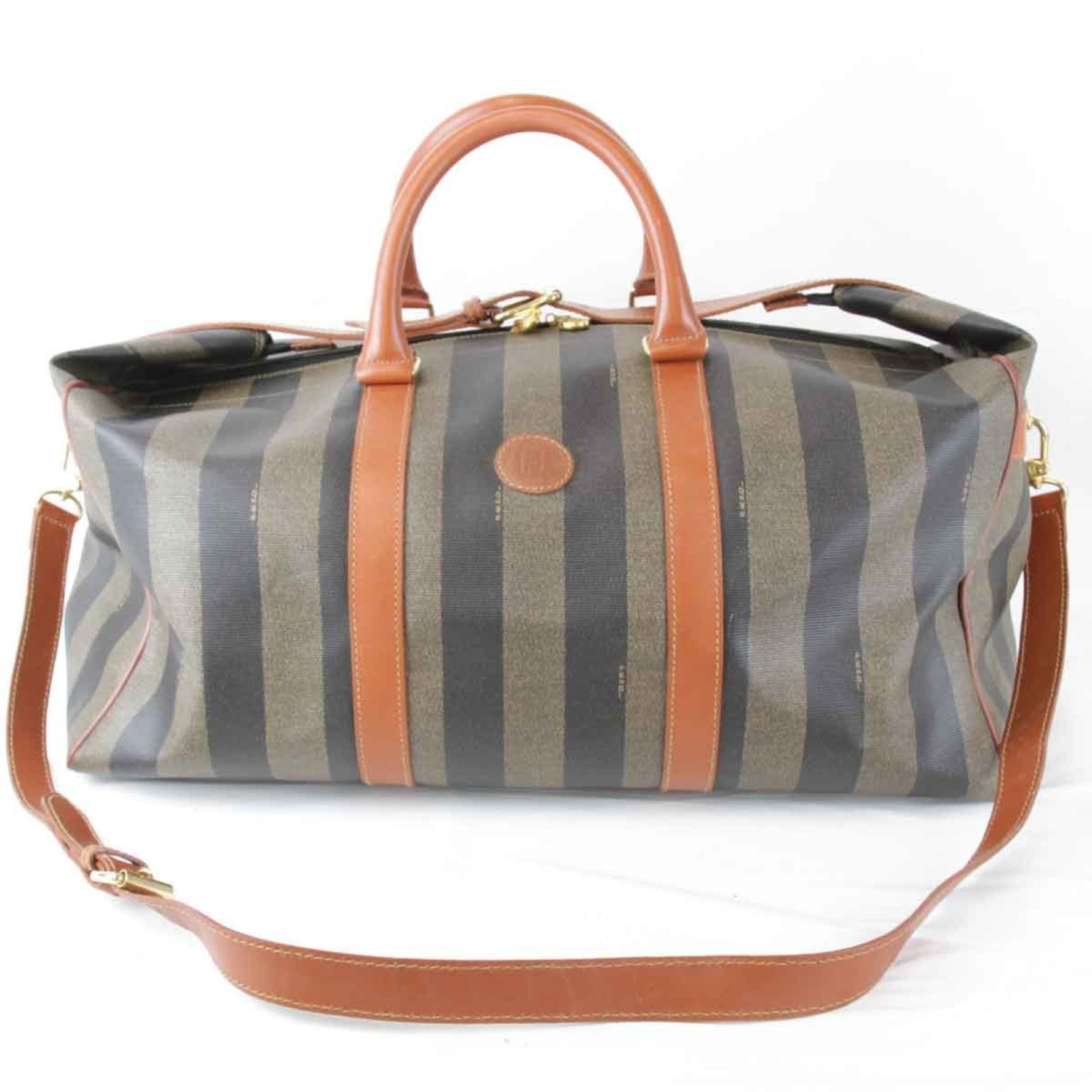 FENDI Boston bag, grey x black