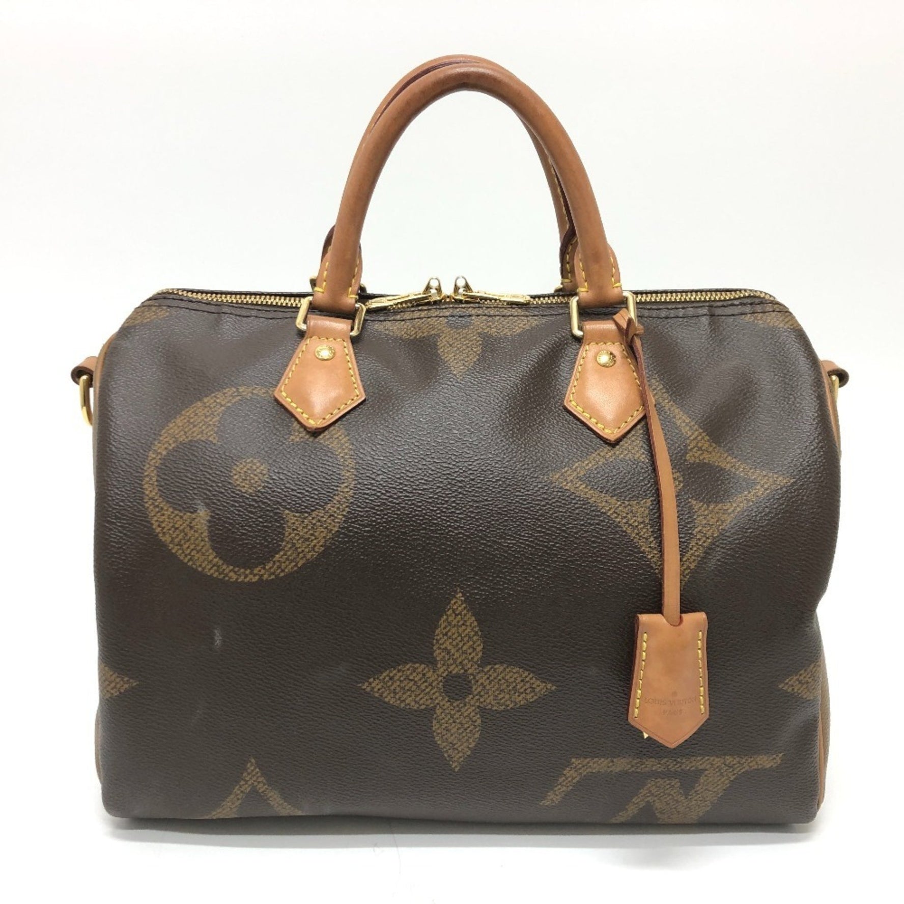 Louis Vuitton Monogram Giant Speedy Bandouliere 30 Mini Boston Bag, Handbag, Canvas, Brown