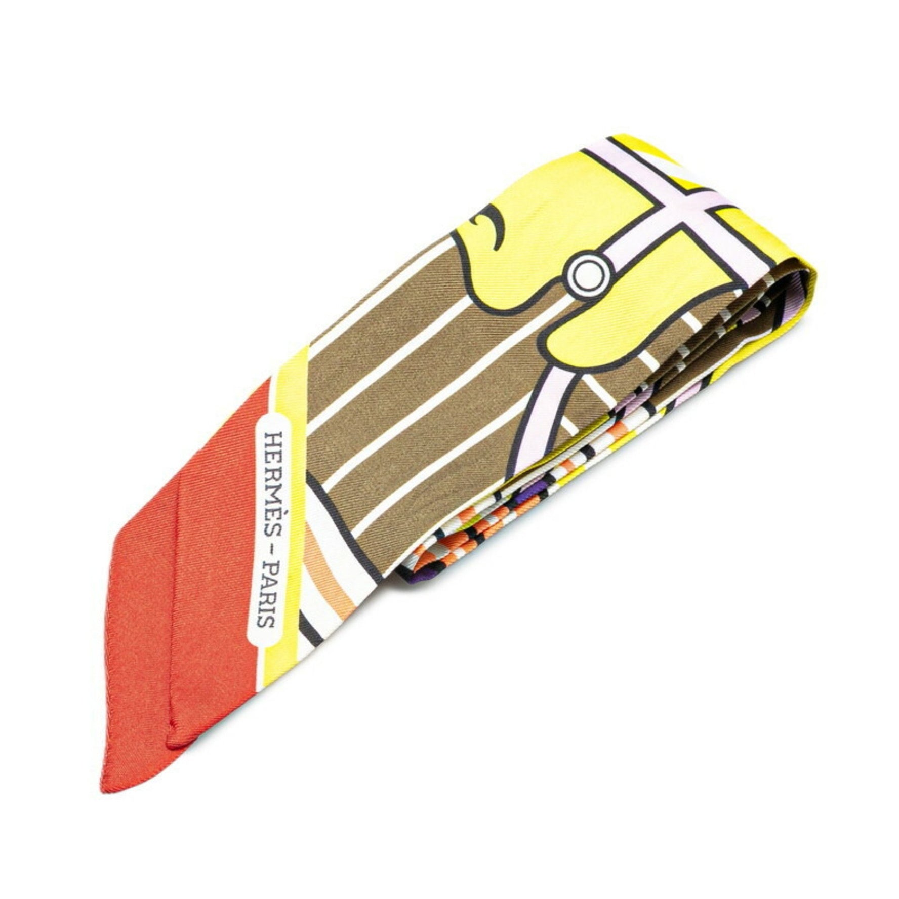 Hermes Twilly QUADRIGE BAYADERE Quadrige Bayadere Scarf Muffler Multicolor Silk