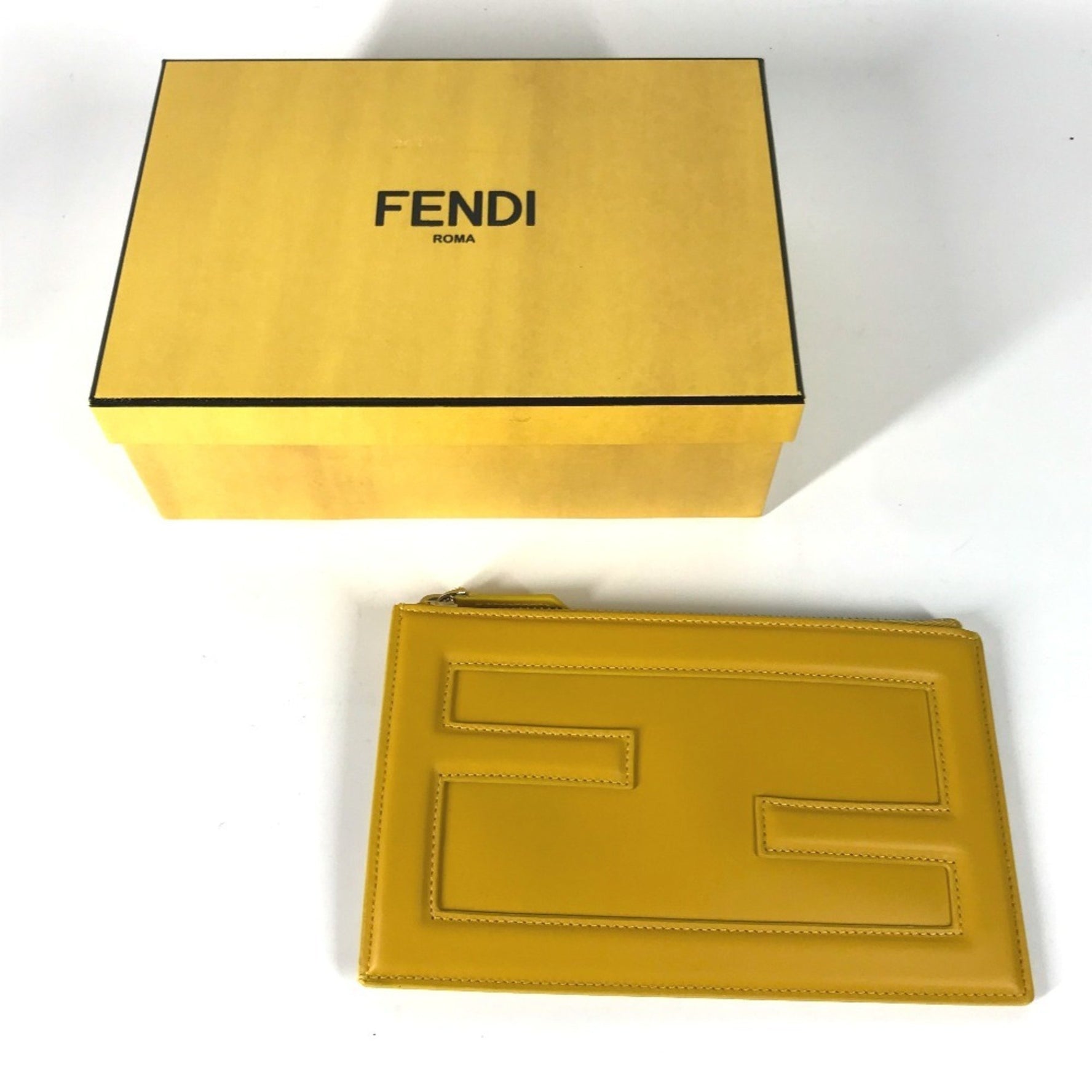 FENDI Pouch Clutch Bag Leather
