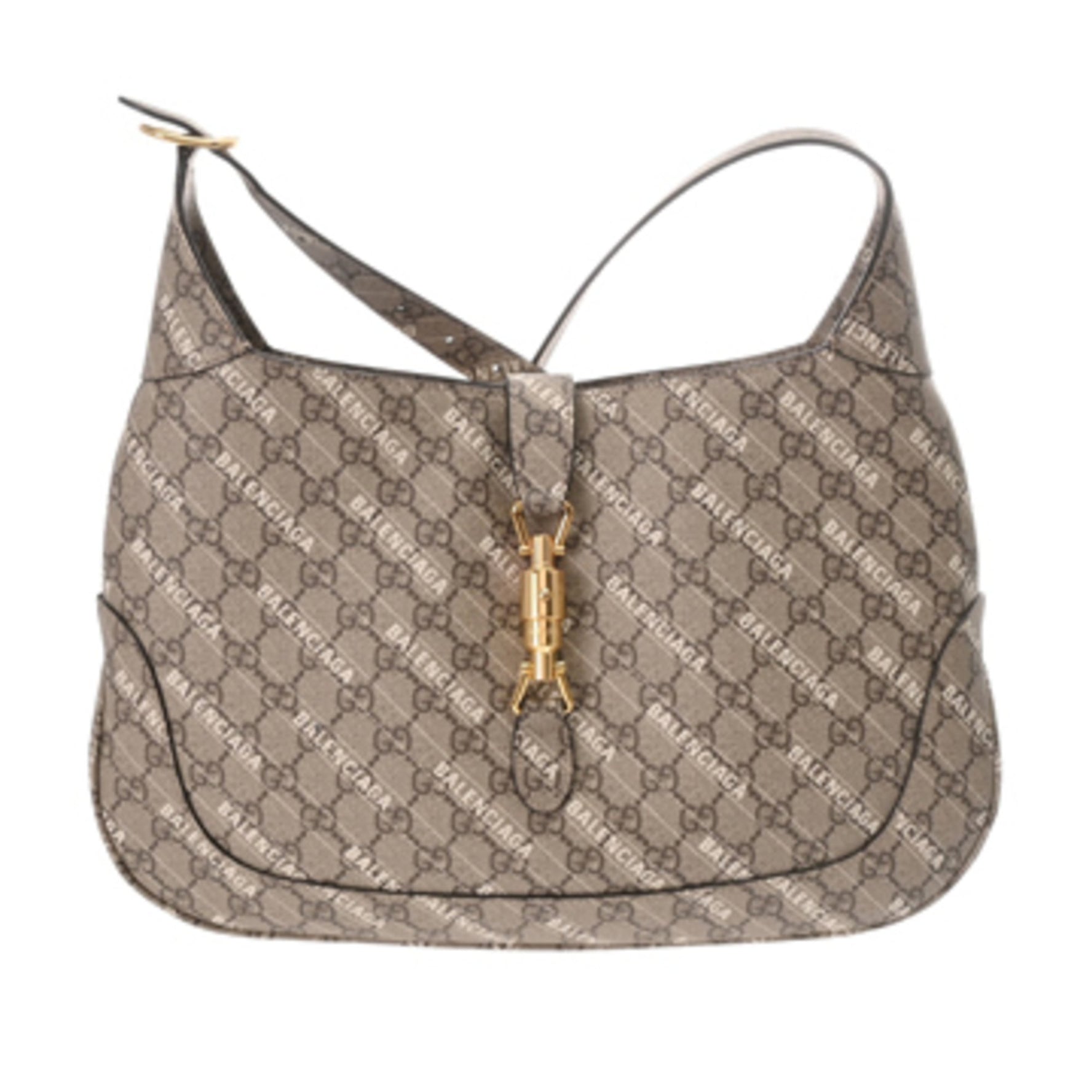 GUCCI GG Supreme Jackie 1961 The Hacker Project Balenciaga Collaboration Canvas Shoulder Bag A