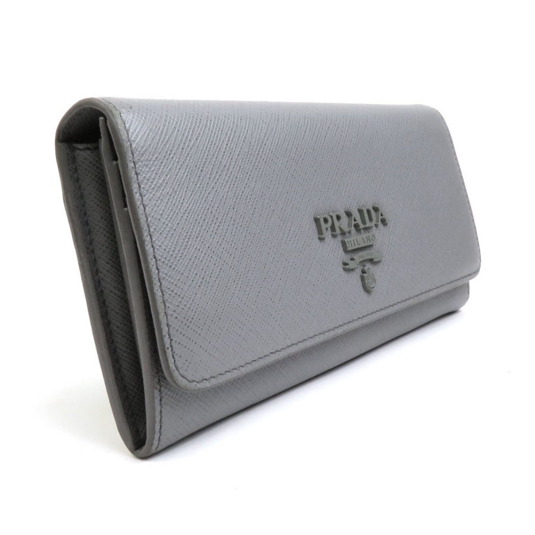 Prada bi-fold long wallet leather unisex