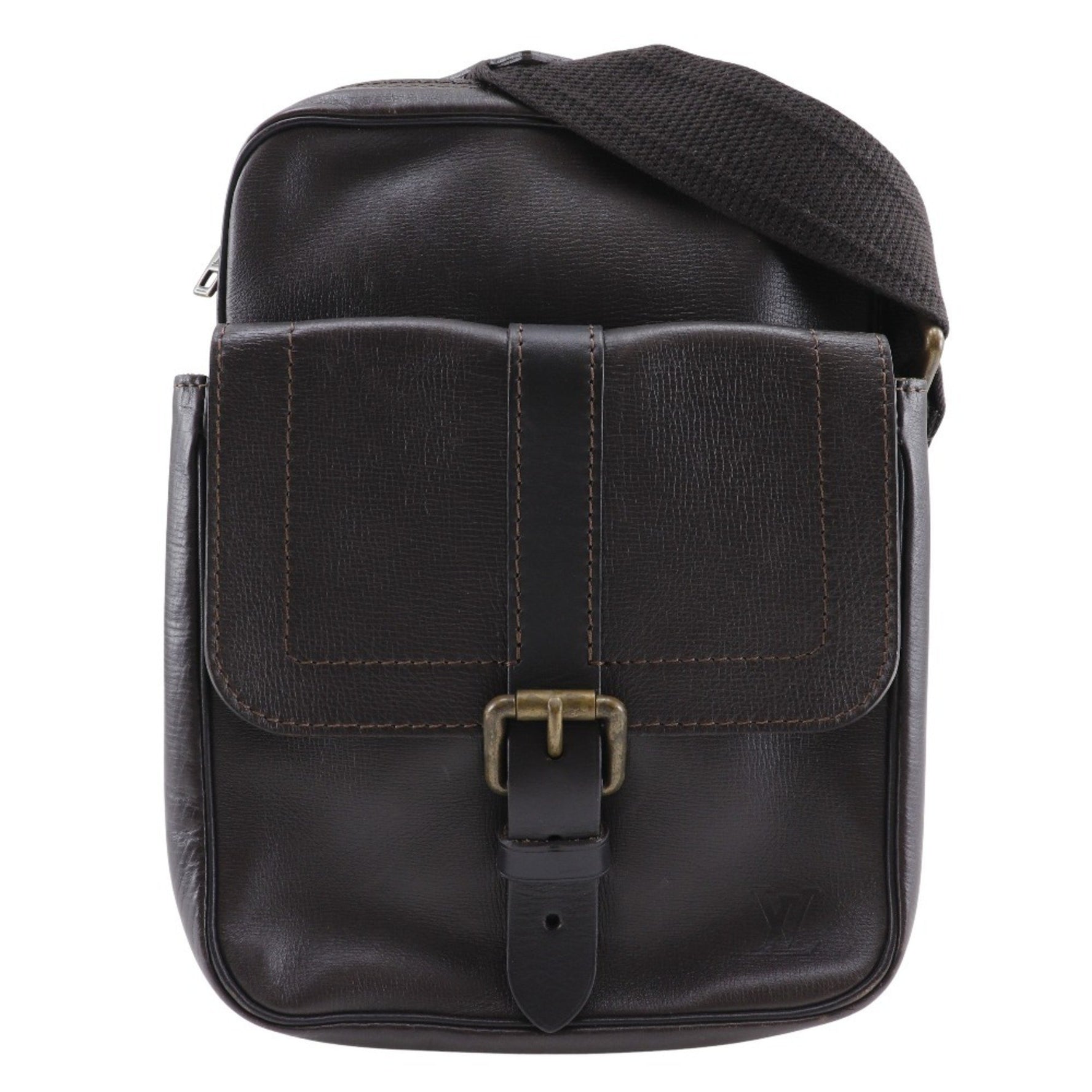 Louis Vuitton Irokuwa Shoulder Bag Utah Leather Cafe 2007 Brown Double