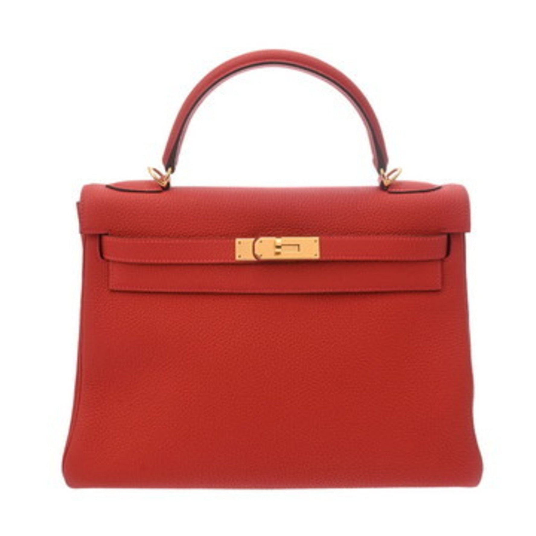 HERMES Kelly 32 Inner Stitching Rouge Tomato X Stamp (around 2016) Togo Handbag A