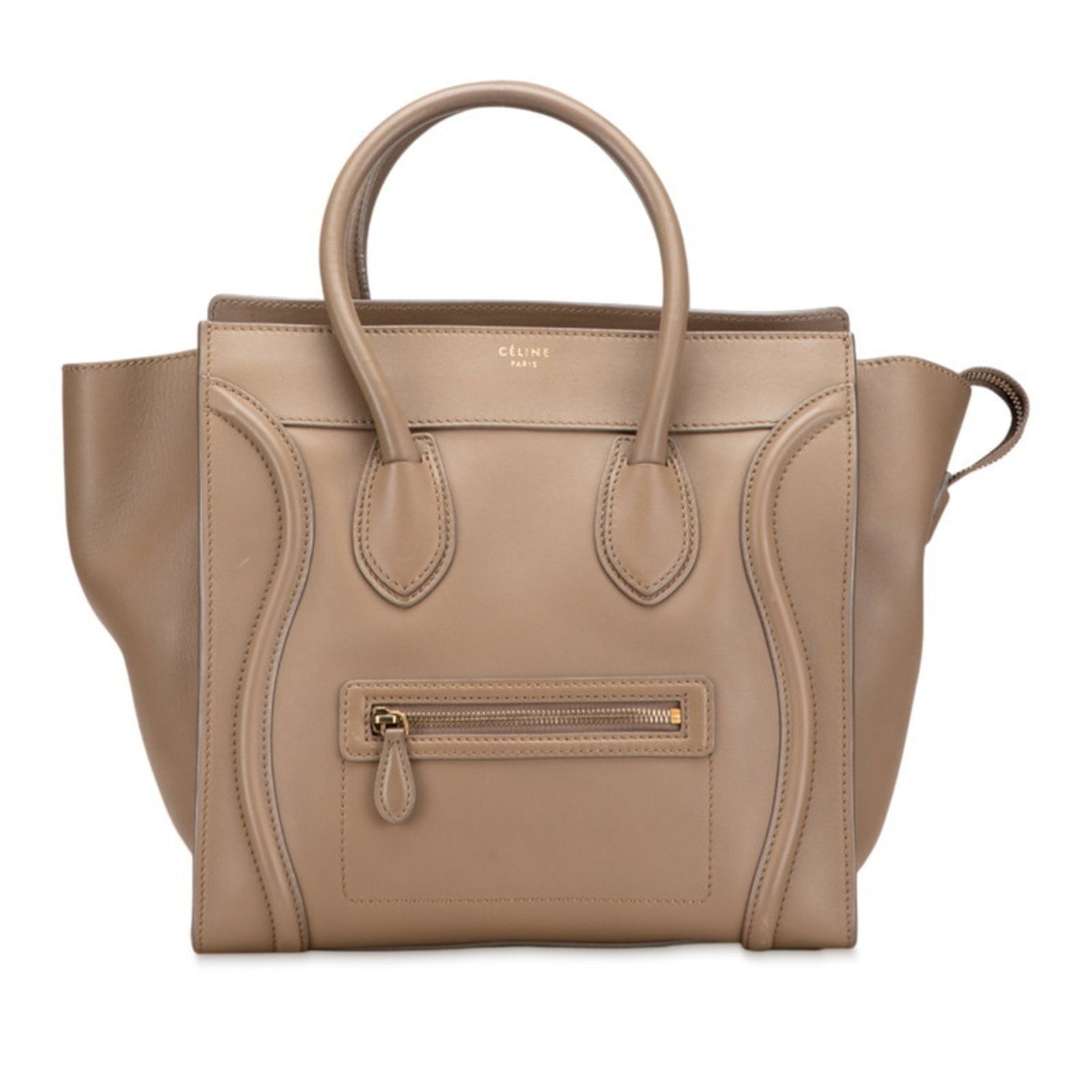 Celine Luggage Micro Shopper Handbag in Leather