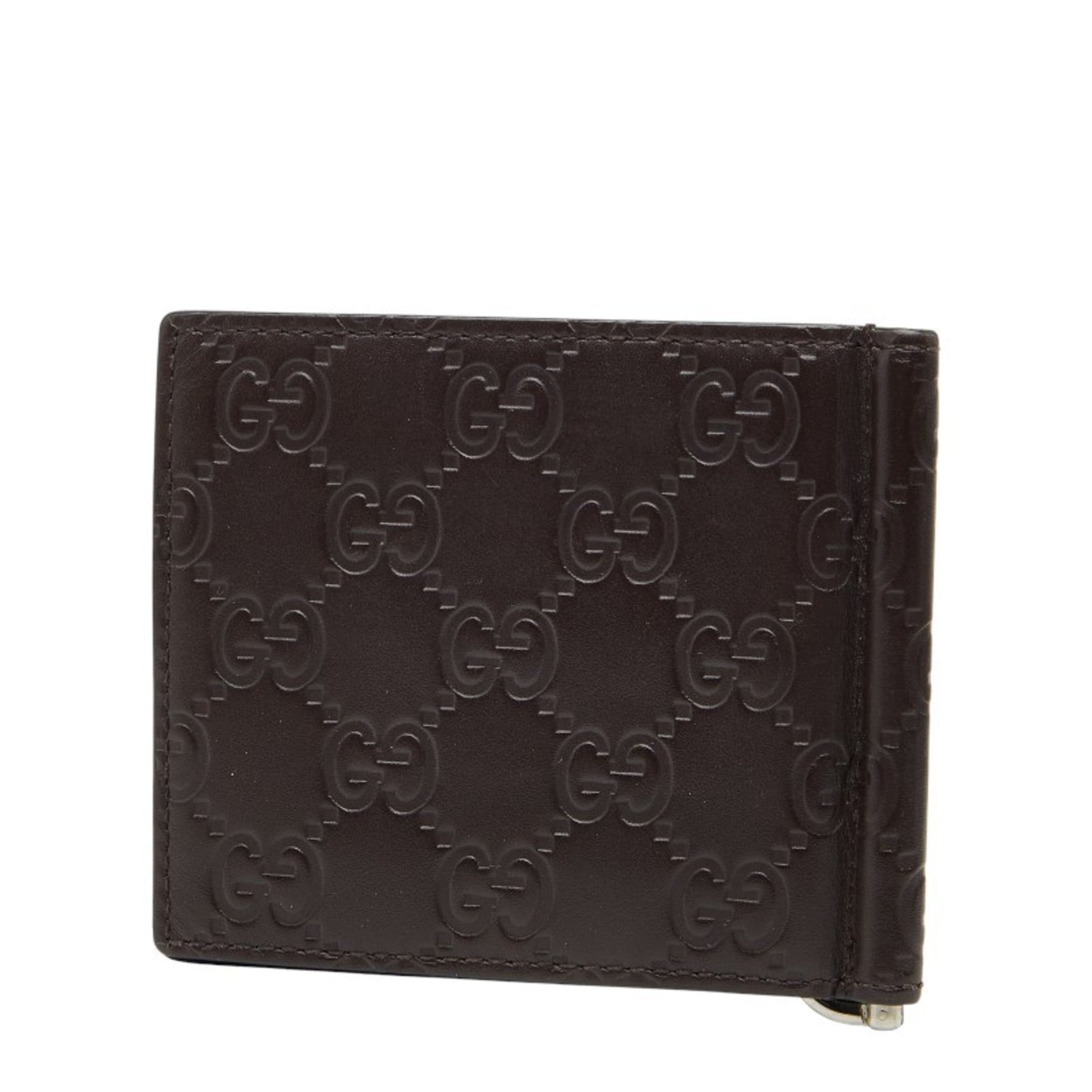 Gucci Guccissima Bifold Wallet with Money Clip Leather