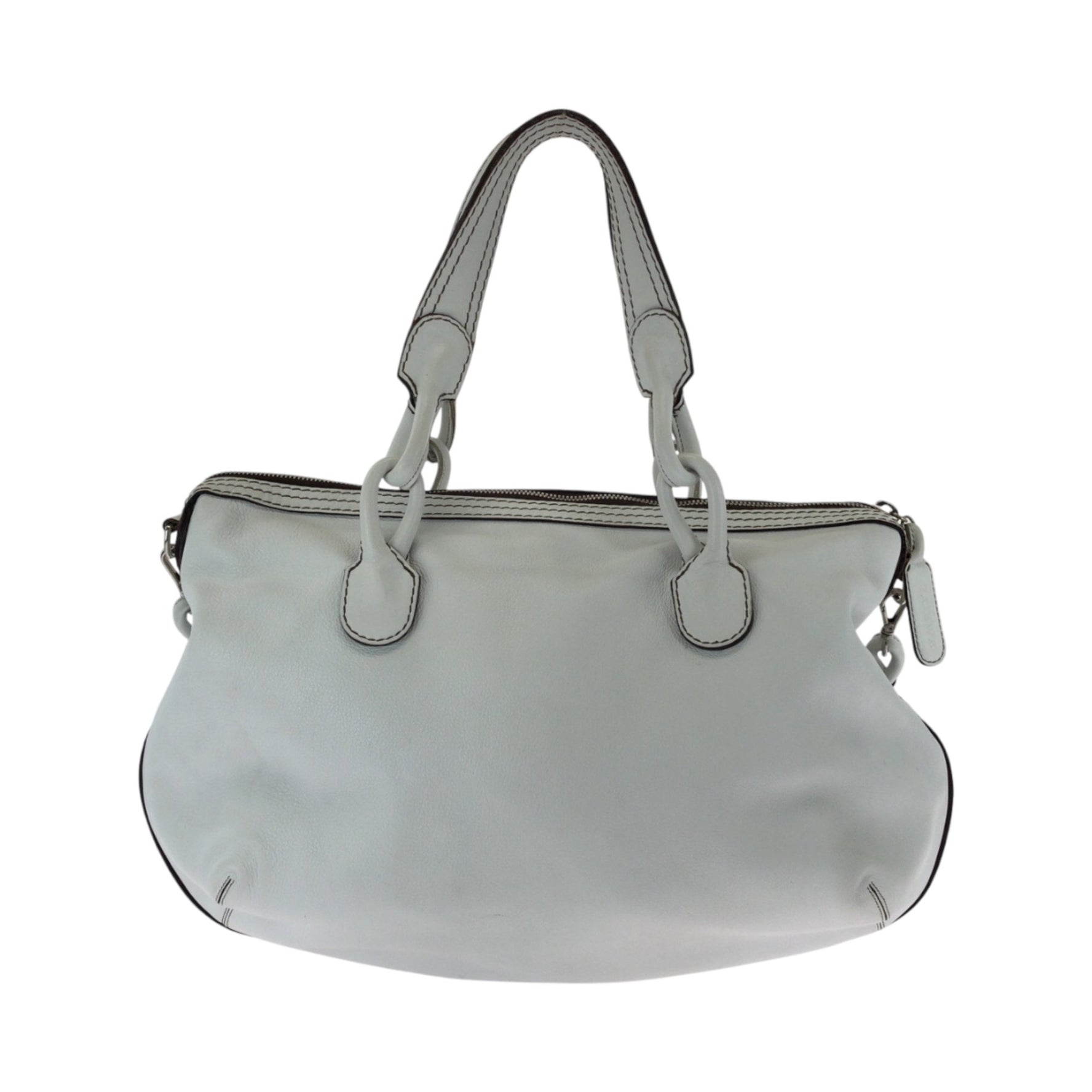 LOEWE Fiesta Silver Hardware Leather Shoulder Bag Tote Handbag