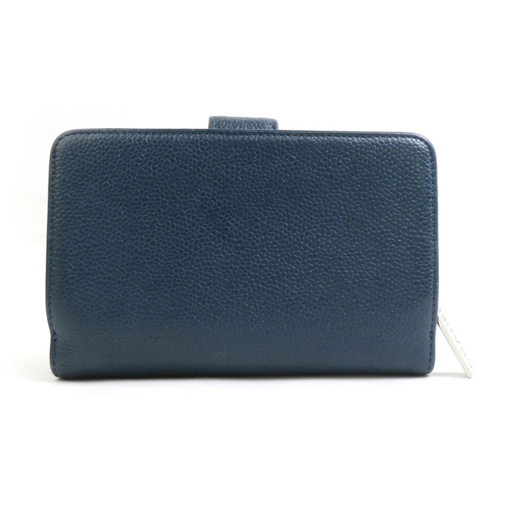 CHANEL Caviar Leather Bi-fold Wallet in Blue