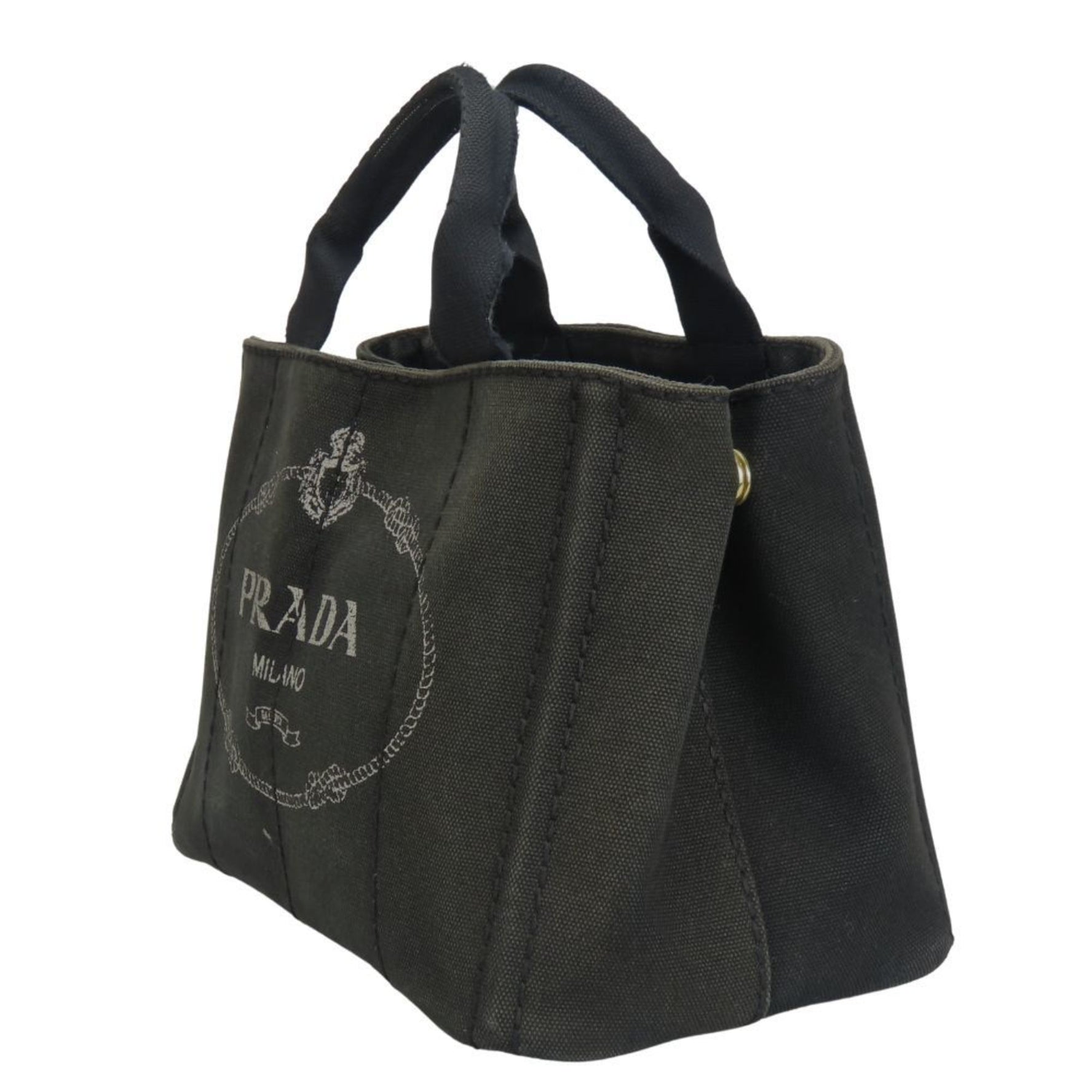 Prada Handbag Canapa Canvas NERO Black