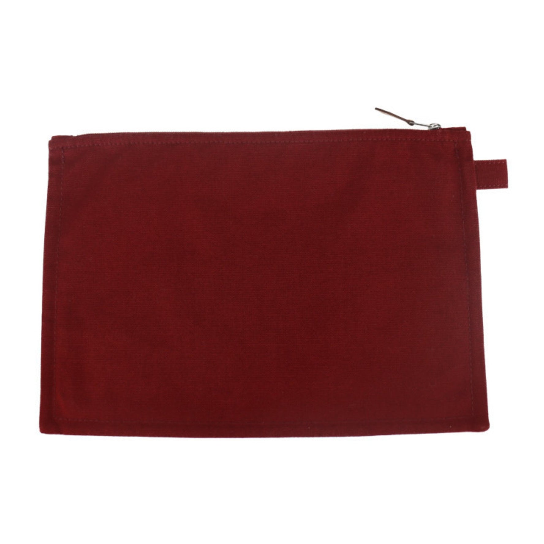 HERMES Bora Pouch MM Second Bag Cotton Canvas Leather Clutch Flat