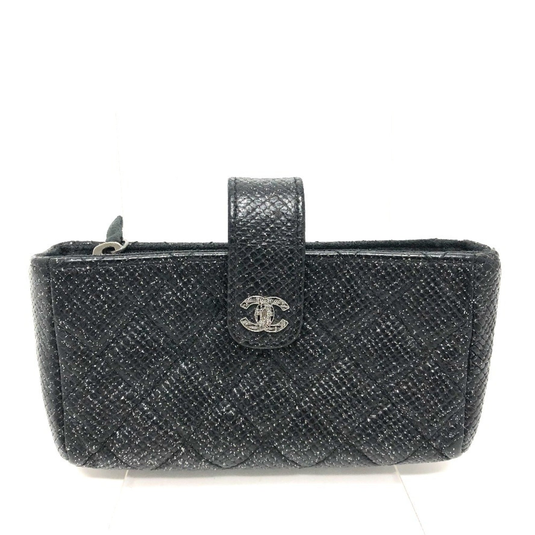 CHANEL CC Coco Mark Matelasse Coin Case Leather