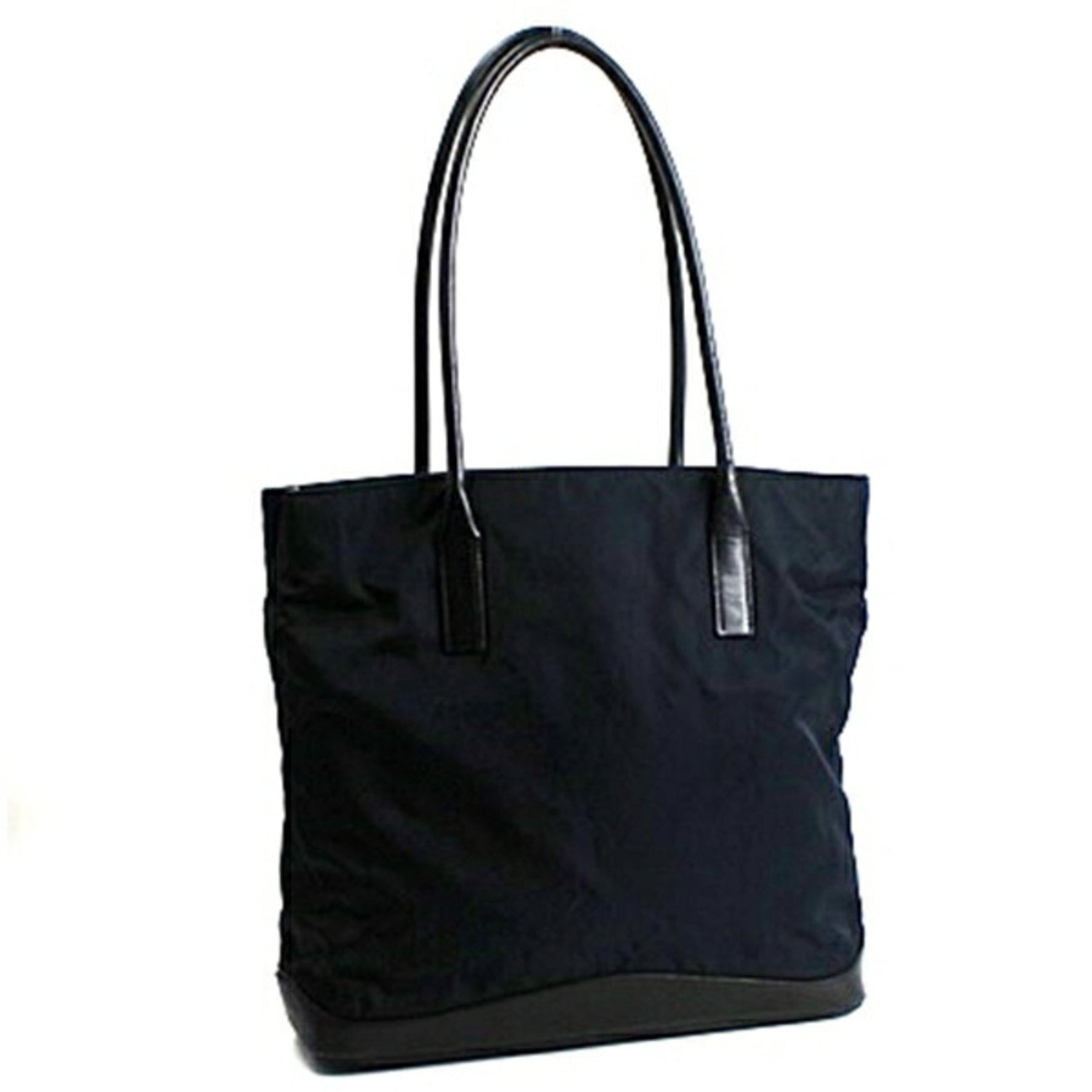 Prada Nylon Tote Bag x Leather Navy Black