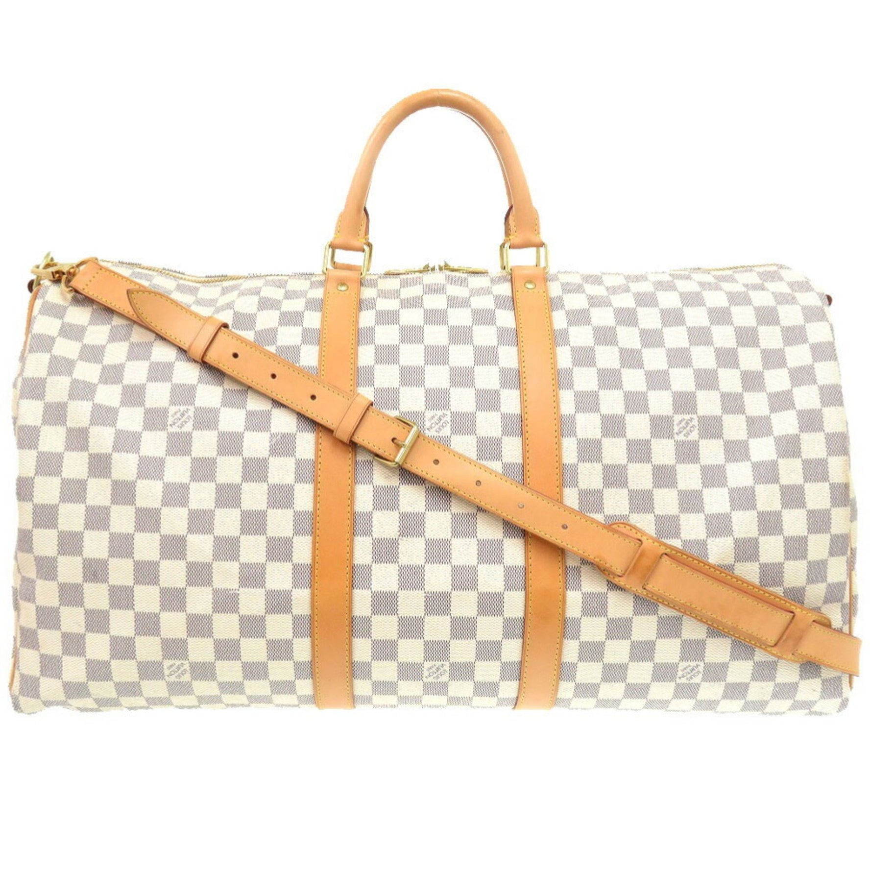 Louis Vuitton Damier Azur Keepall Bandouliere 55 Boston bag with strap LV VUITTON