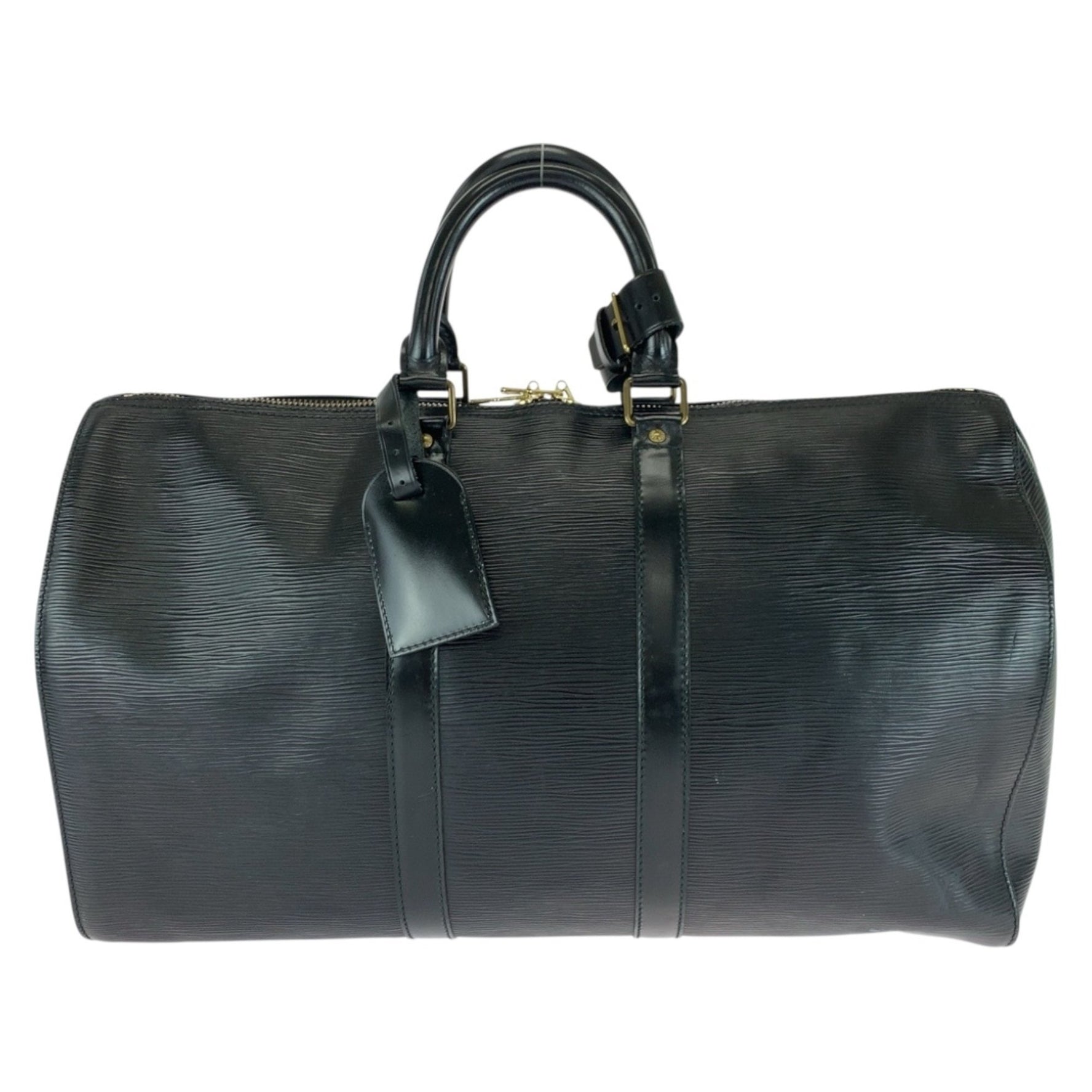 LOUIS VUITTON Epi Keepall 45 Noir Black with Gold Hardware and Leather, Men's Handbag/Boston Bag