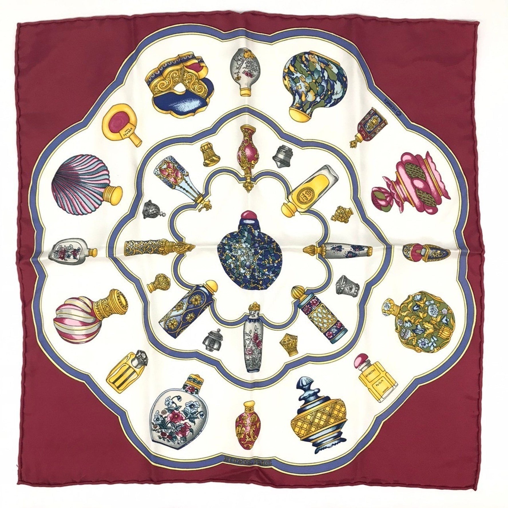 Hermes Carré 40 Qu importe le flacon Silk scarf Red