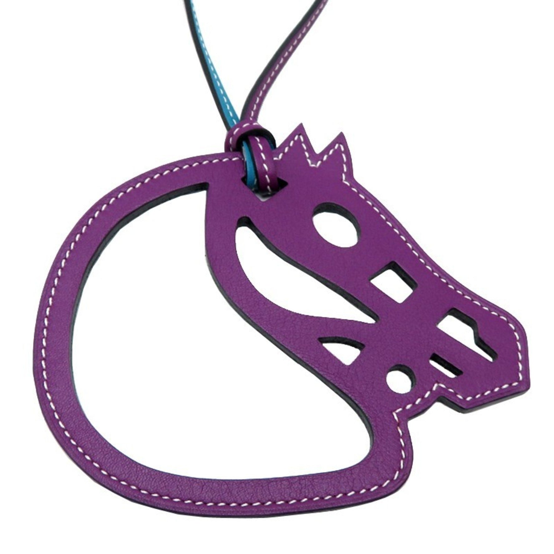 Hermes Paddock Cheval and Men's Keychain Leather Purple