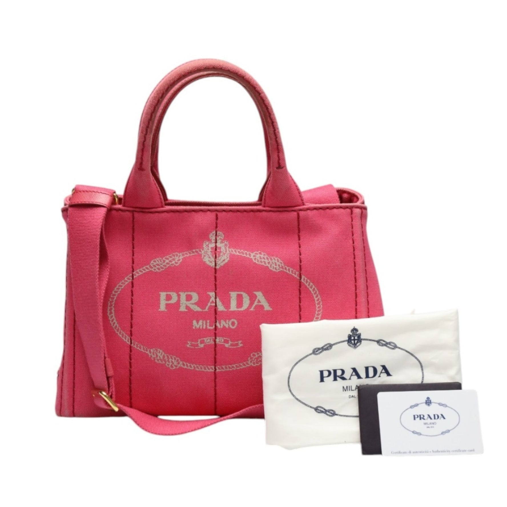 PRADA Tote Bag Handbag Canapa Canvas