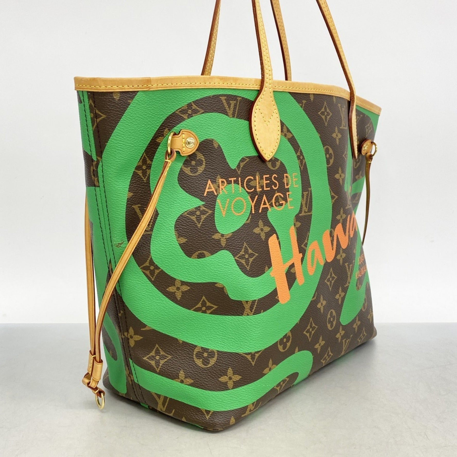 Louis Vuitton Tote Bag Monogram Neverfull MM Brown Green