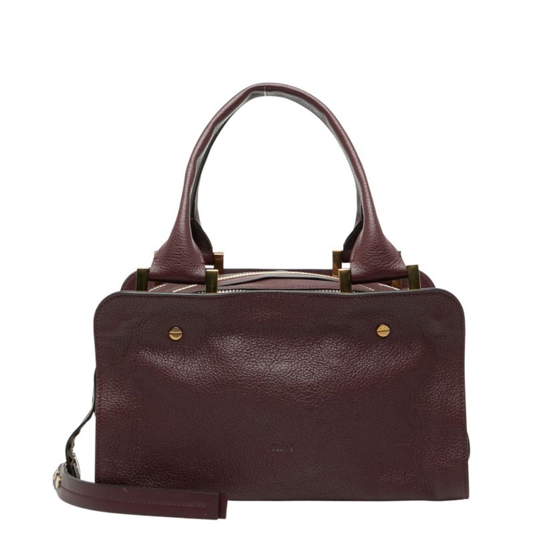 Chloé Chloe Dalston handbag in wine red and burgundy leather .
