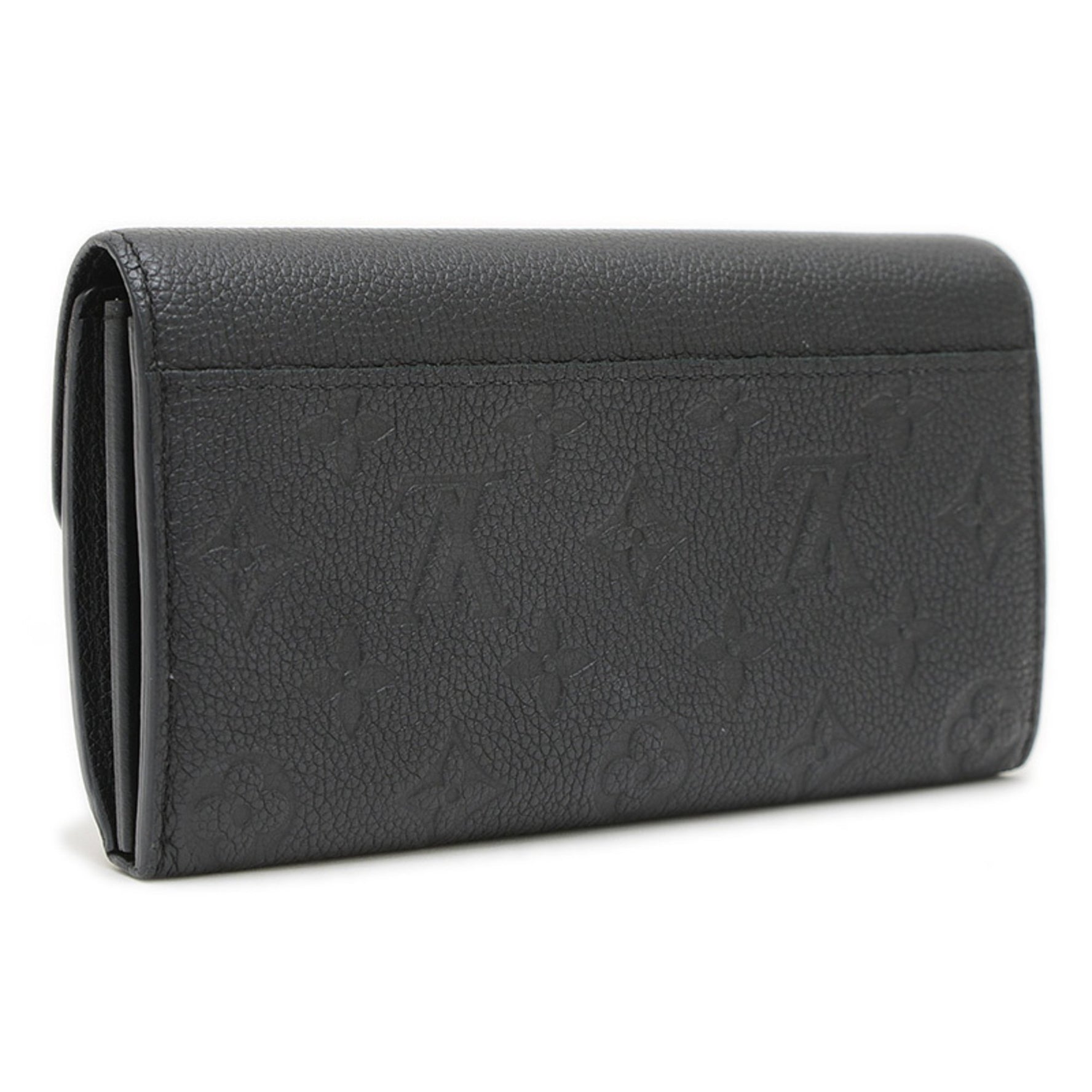 Louis Vuitton Monogram Empreinte Portefeuille Sarah Long Wallet Noir