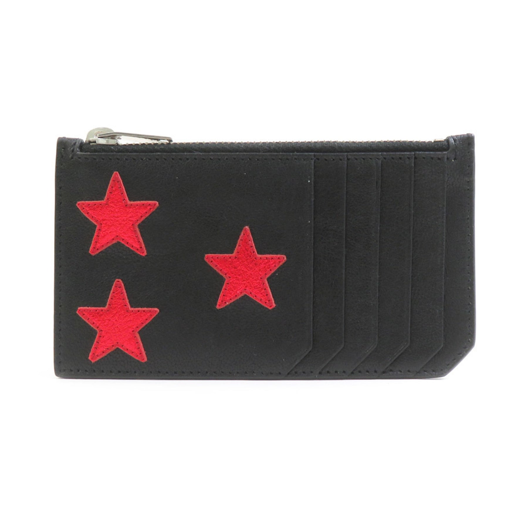 Saint Laurent wallet/coin case in black and red leather women
