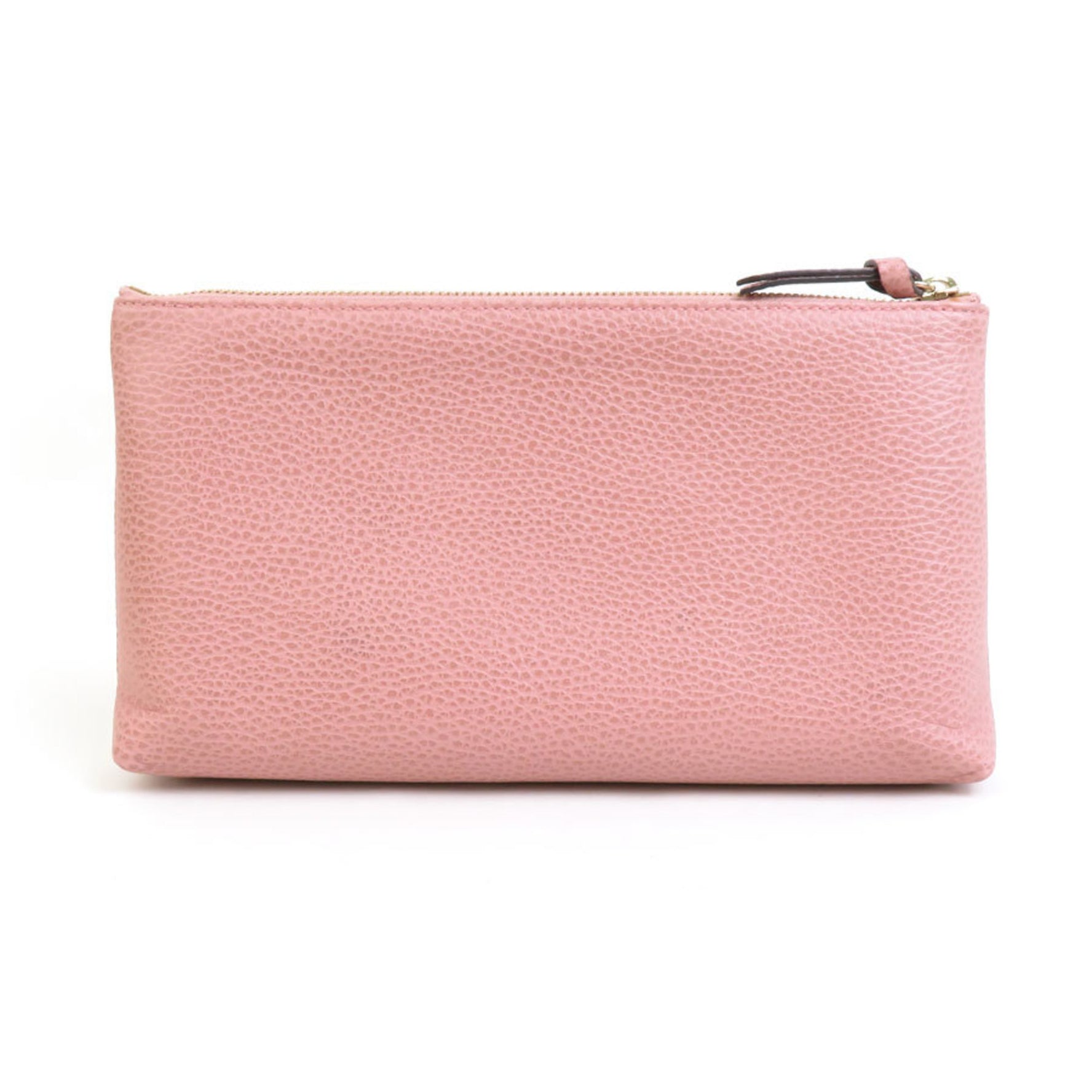 GUCCI Swing Leather Pouch Pink Beige